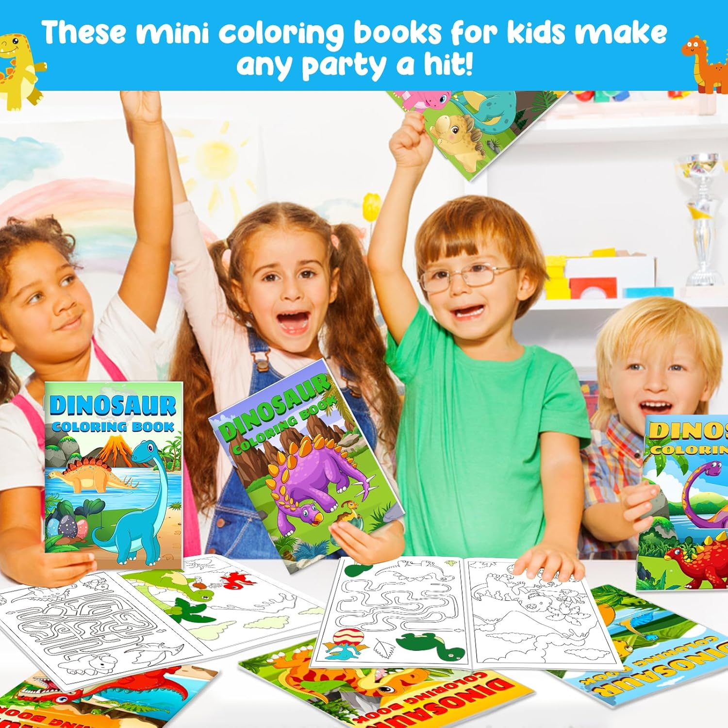 24 Pieces Dinosaur Mini Coloring Books for Kids Party Favors Dino Drawing Activity Book Bulk Small Coloring Book for Boys Girls Birthday Gift Jurassic Party Goodie Bag Stuffer Classroom Supplies image number 5