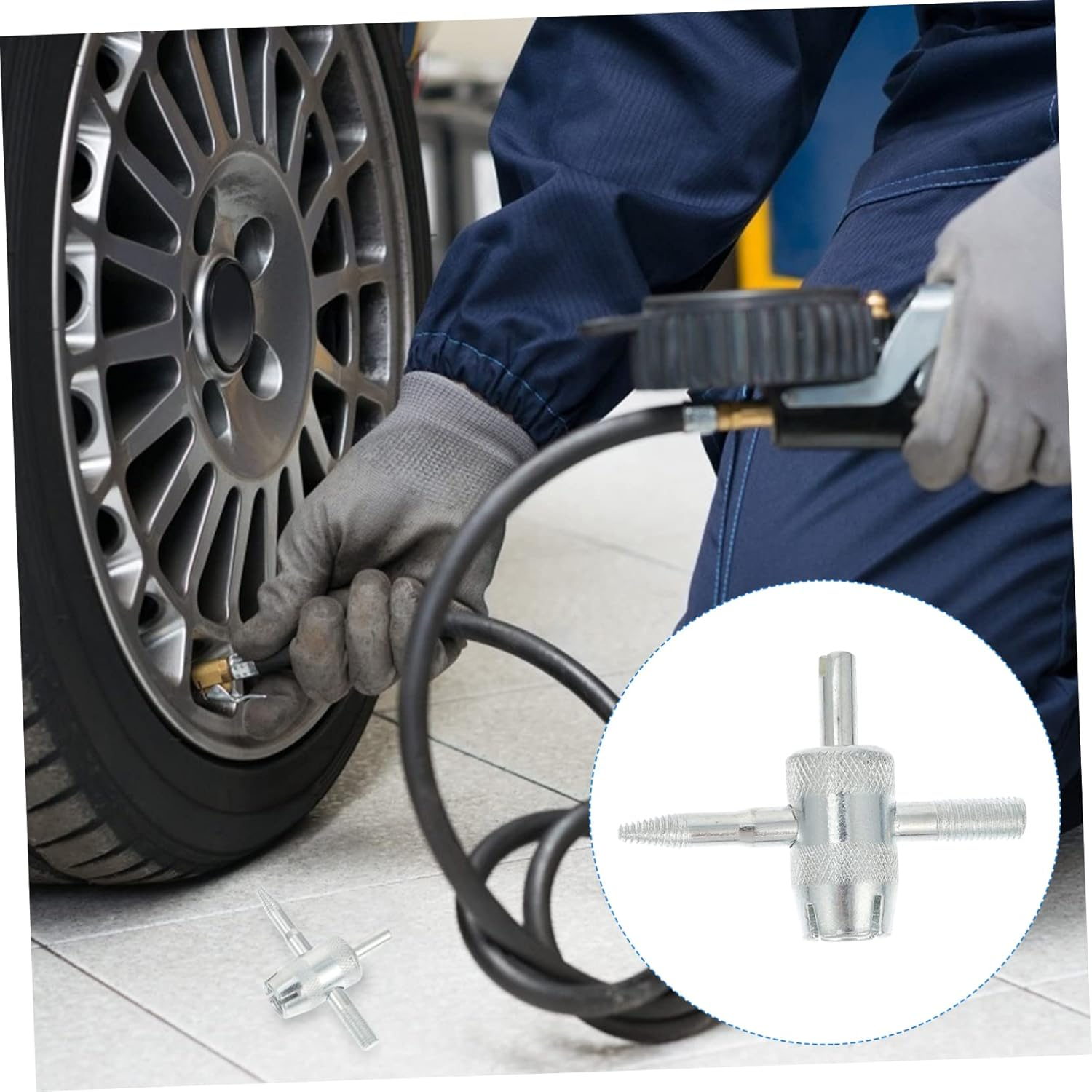 8Pcs Professional Car Tire Valve Core Removal Tool Schrader Valve Stem Remover and Puncher Repair Tools for Auto and Bike Tire Maintenance image number 4