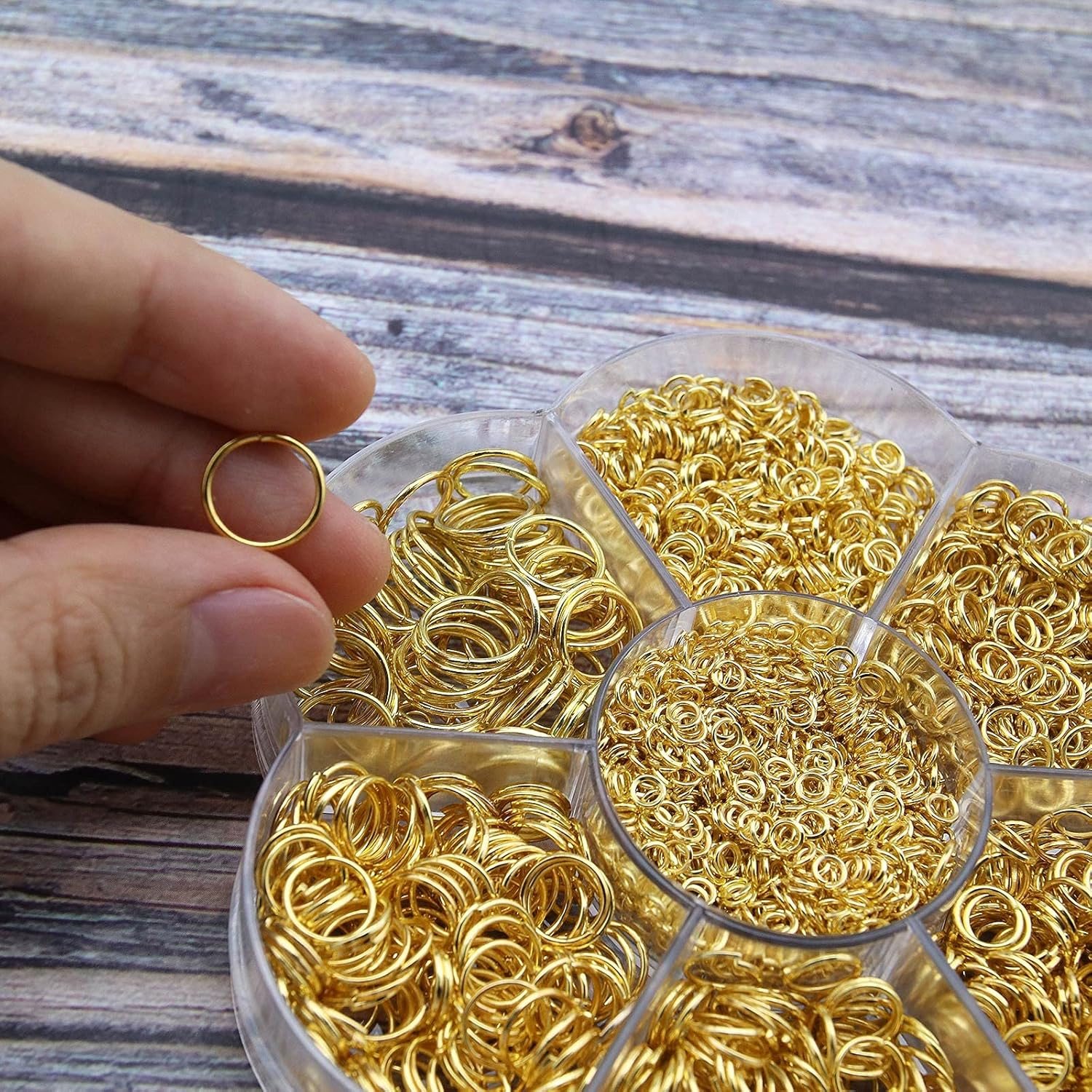 Emsea 1450Pcs Assorted Sizes Gold Open Jump Rings DIY 3 4 5 6 7 8 10Mm with Box image number 5