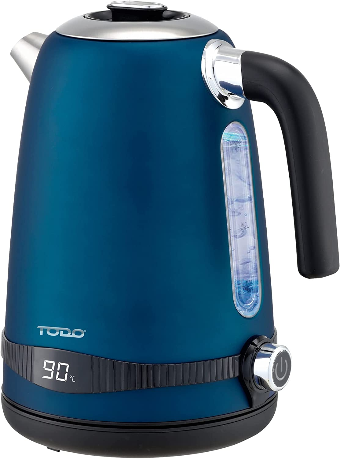 TODO 1.7L Stainless Steel Cordless Kettle Keep Warm Electric Led Water Jug - Blue image number 3