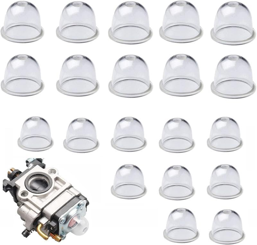 Clear Fuel Pump Carburetor Primer Bulb Cups, 20 Pack 2 Sizes Lawn Mower Replacement Parts Pump Bulb,Carburettor Pump Primer Bulbs image number 6