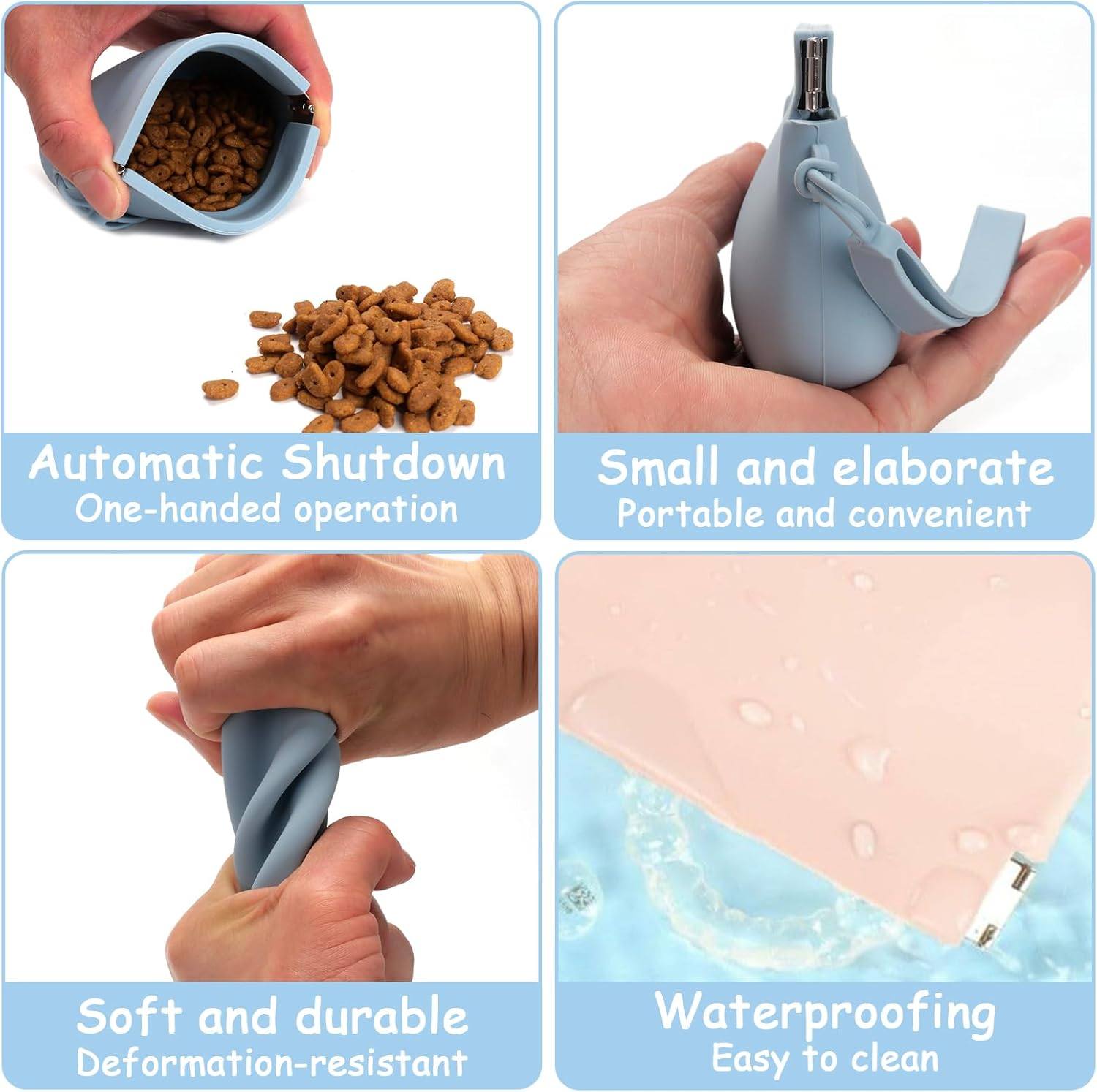 Daigoo 2 Pcs Silicone Dog Treat Pouch Portable Pet Snack Pouch for Dog and Cat, Auto Closure, with Pet Training Clicker, Pocket Size,Easy to Clean,Odorless for Pet Travel Use image number 3