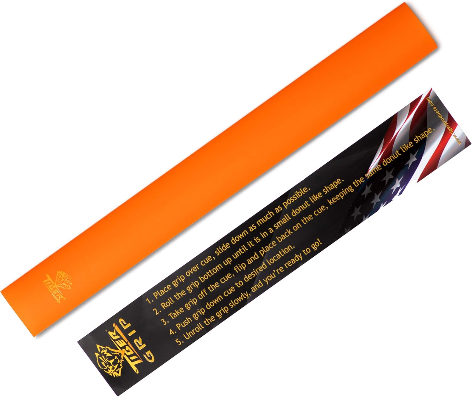 Tiger Silicone Rubber Billiard Pool Cue Hand Grip Wrap - Orange image number 6
