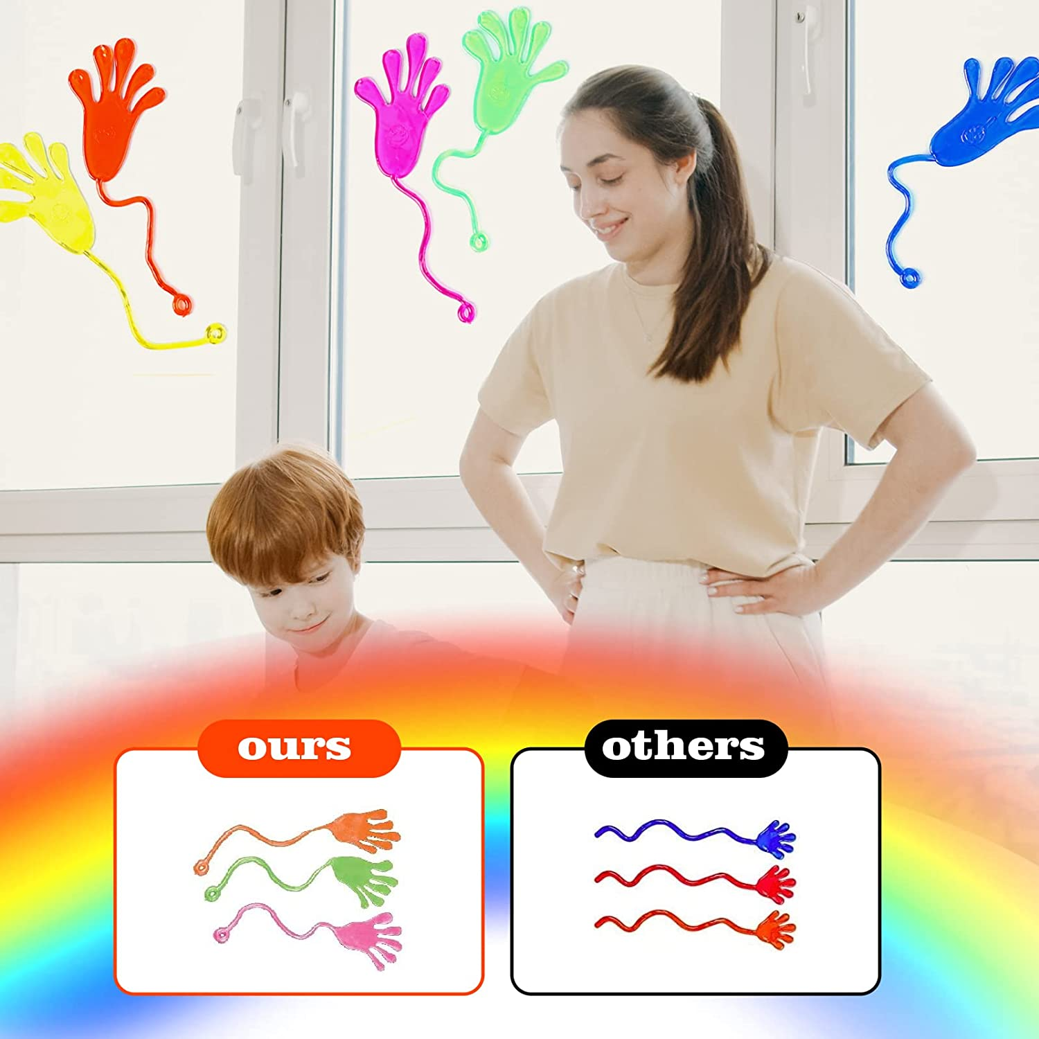 20PCS Sticky Hands, Sticky Finger, Party Favor Sets，Fun Toys, Party Favors, Wacky Fun Stretchy Sticky Hands for People Party Favors PF-9-20 image number 2