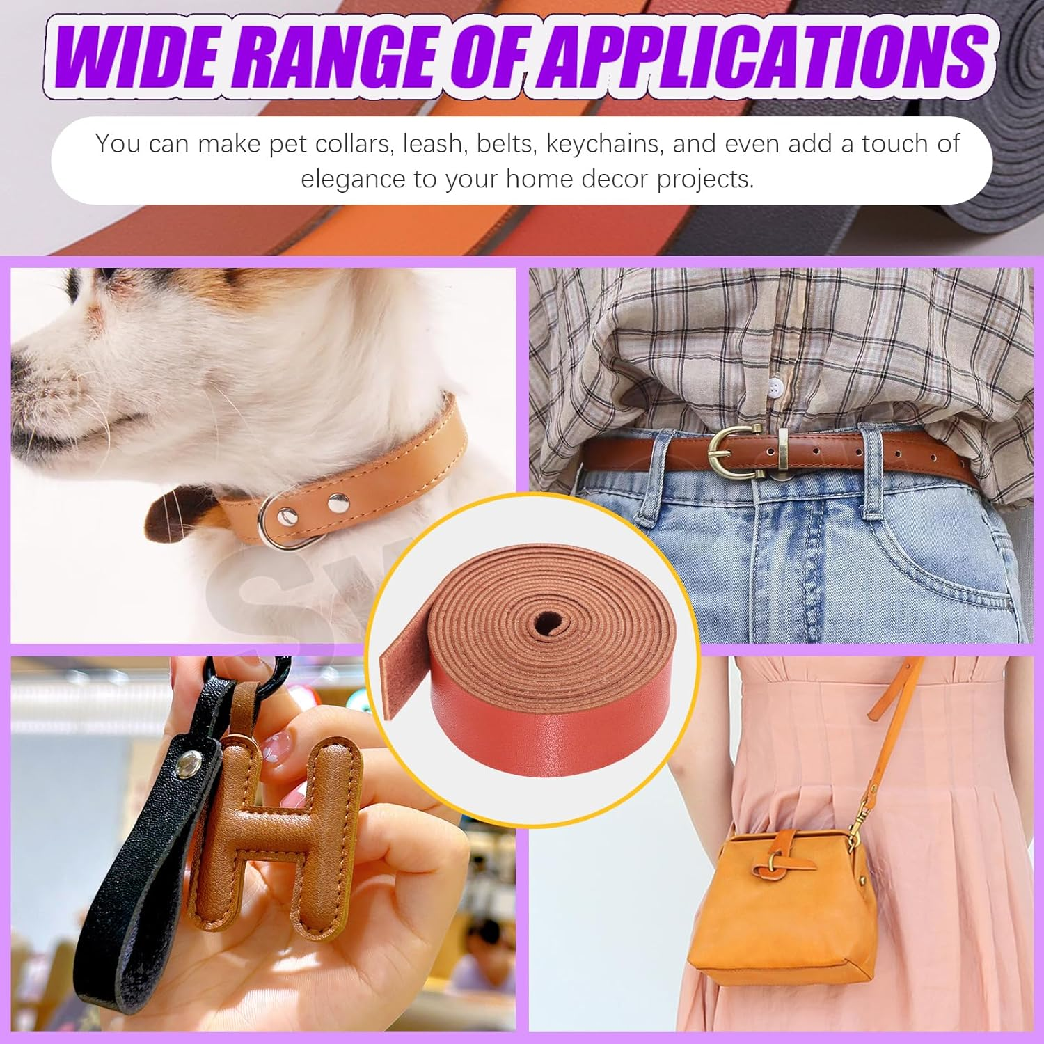 Swpeet Leather Strap for DIY Craft Projects image number 1