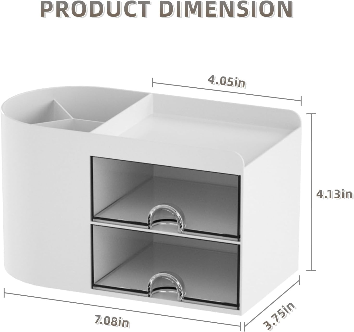 Office Desk Organizer with Drawer, Pencil Pen Holder for Desk, Cute Desktop Stationery Organizer, Business Card/Pen/Pencil/Stationery Holder Storage Box
