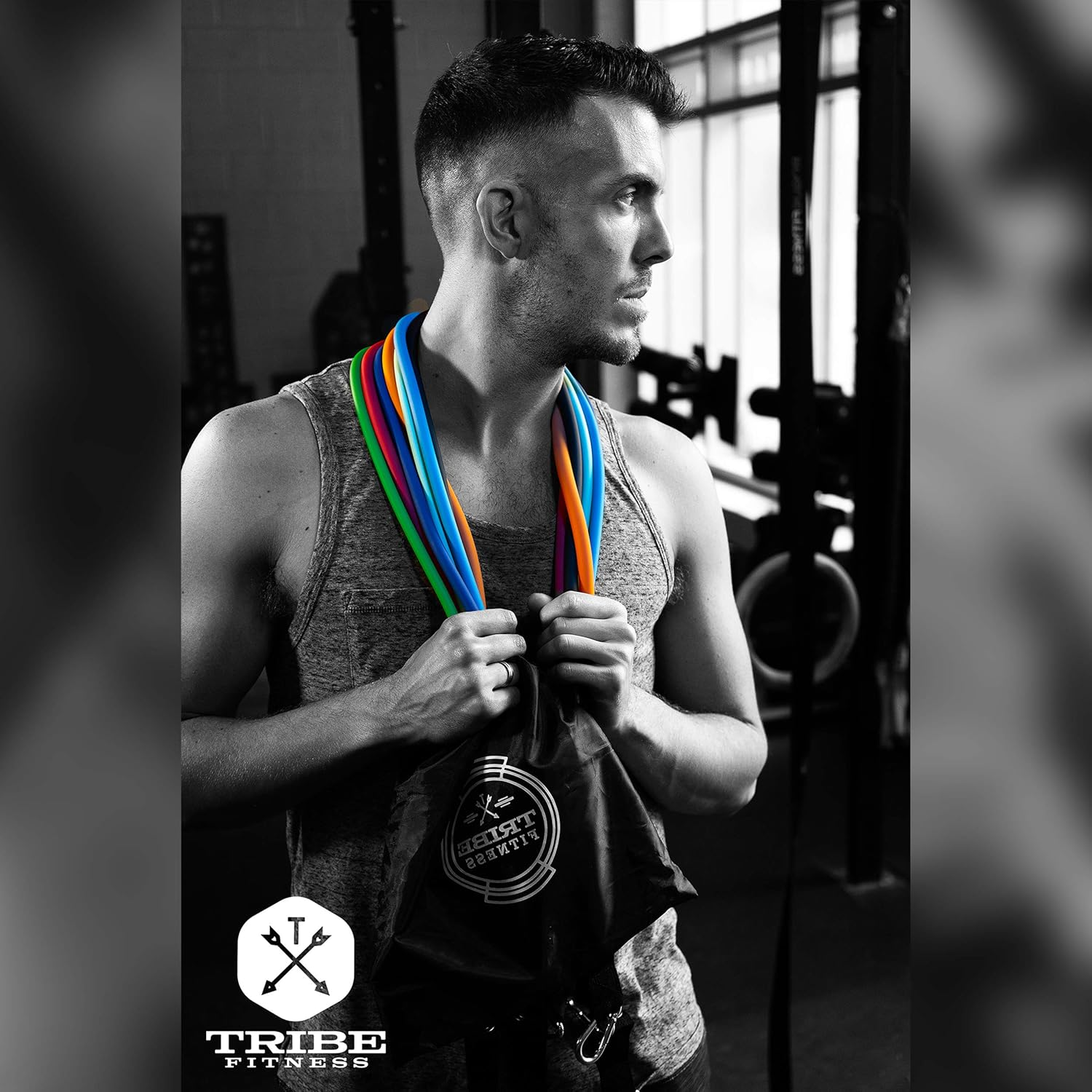 TRIBE Resistance Bands Set &Weights for Exercises Bands for Men/Women with Workout Bands, Handles, Door Anchor, Ankle Straps, Carry Bag, Exercise Ebook I Resistance Training, Fitness Equipment image number 3