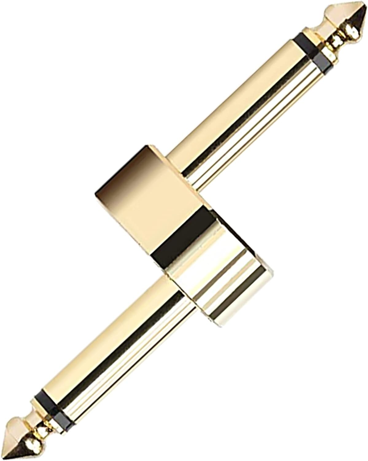 4Pack Tunghey 1/4 Inch Pedals Coupler Z Type 6.3Mm Guitar Pedal Connectors TS Copper Male Connector for Effect Pedalboard Space Saving Gold Plated image number 2