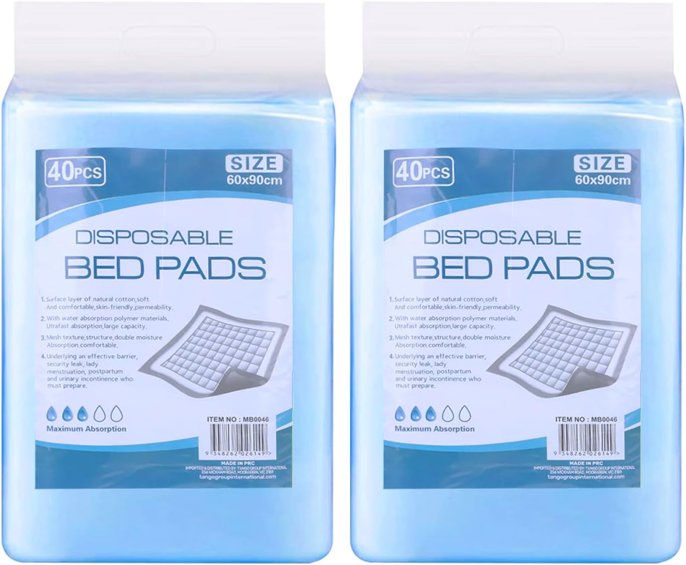 Felic 80-Count Disposable Bed Pads 90X60Cm, Baby Diaper Changing Pads Large, Economy Pads Adult Incontinence Bed Pee Underpads Absorbent Chucks for Adults,Kids,Elderly, Puppy Pee Pad (2Pack-80Pcs)