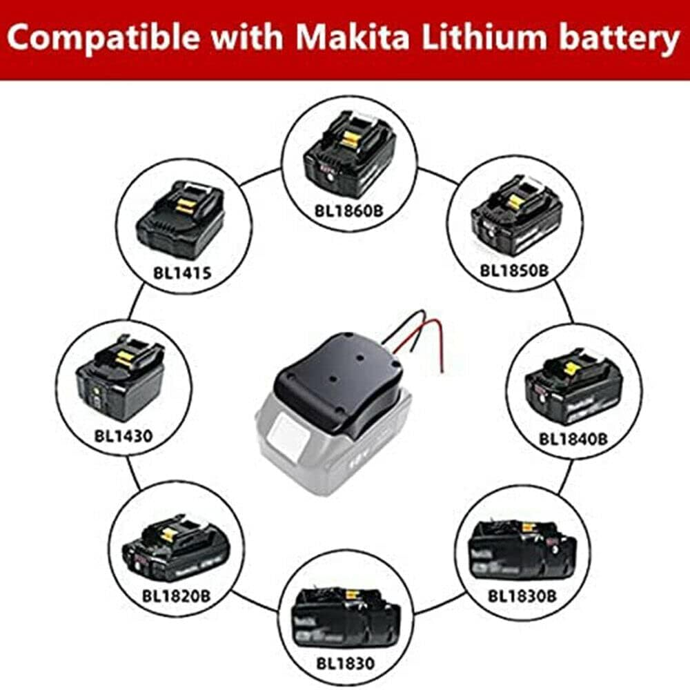 Power Wheel Adapter Power Compatible with Makita BL1860 BL1840 BL1830 BL1860B Battery, Power Converter for DIY Use,Ride on Truck, Fan, Robotics, RC Toys Car and Work Lights Etc image number 1
