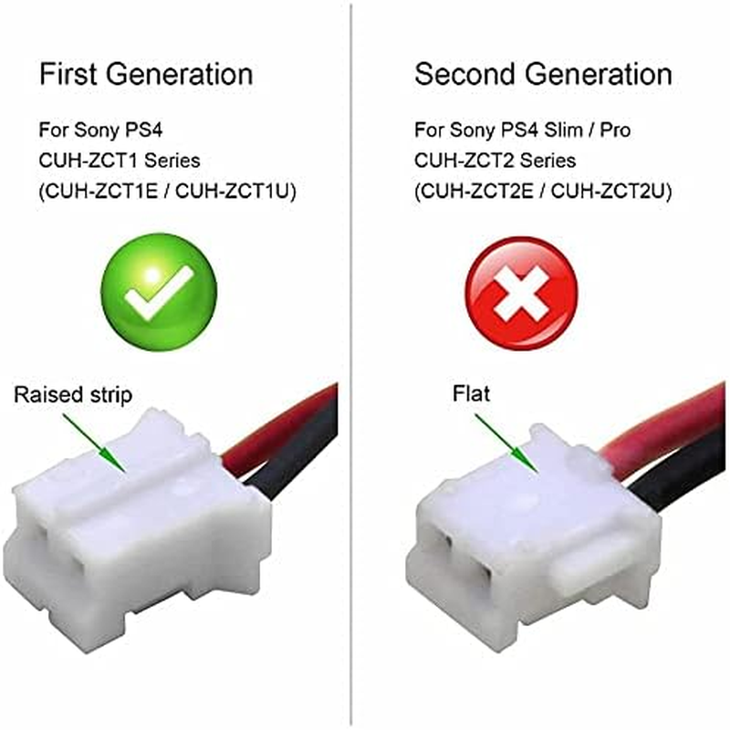 1800Mah 3.7V Battery Compatible with Sony Playstatio N 4 PS4 Dualshock 4 Wireless Controller Models: CUH-ZCT1E CUH-ZCT1H CUH-ZCT1H/B CUH-ZCT1H/R CUH-ZCT1U 2015 Version(Big Connector)