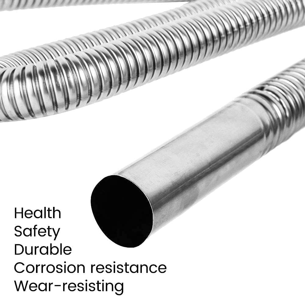 Exhaust Pipe Flex Kit, Steel Exhaust Clamps Bracket Gas Vent Hose Portable Pipe Silence for Air Diesels Car Heater Kit (47 Inch (120Cm)) (120Cm) image number 6