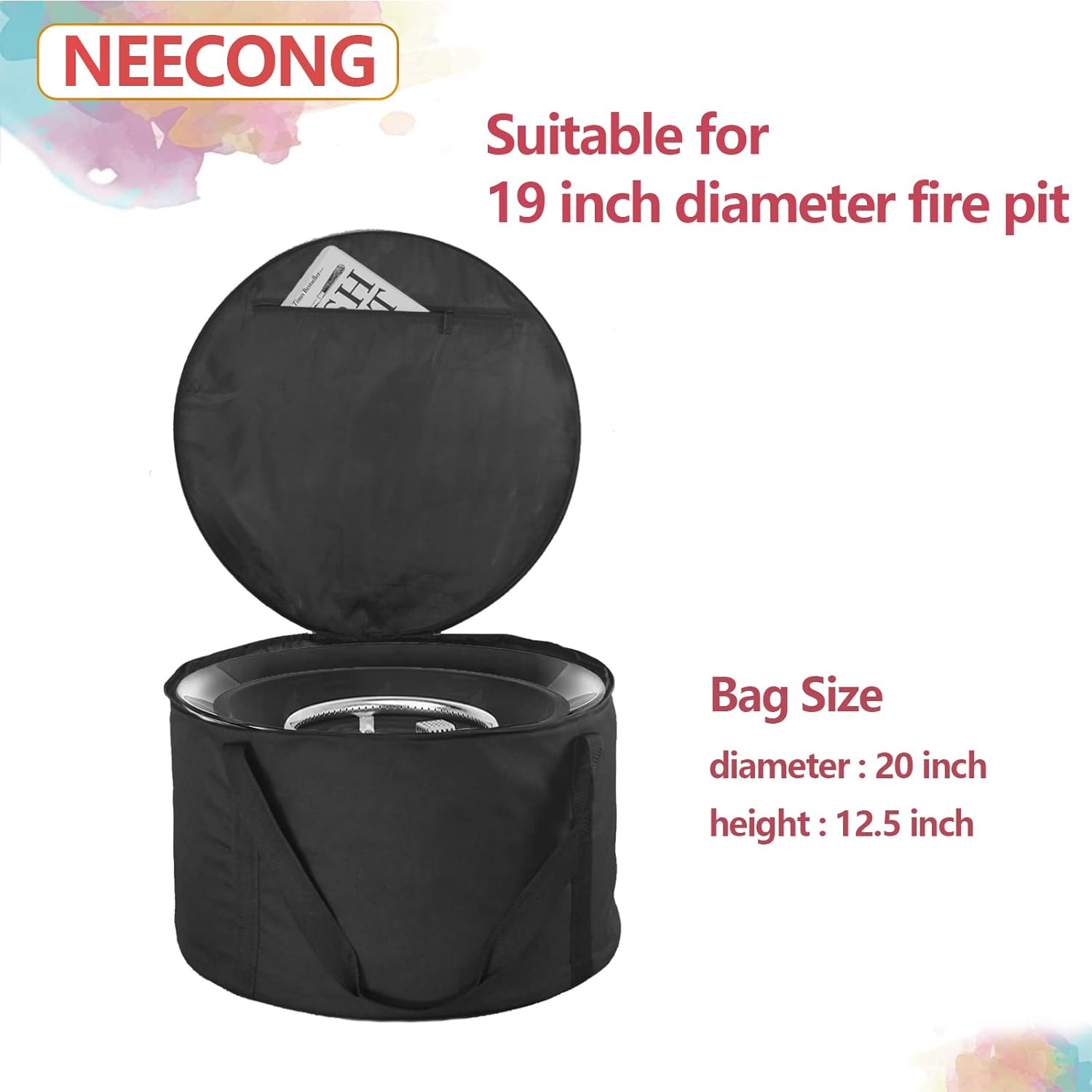 Fire Pit Bag Compatible with Outland Firebowl Model 893 870 823, Diameter 19-Inch Carrying Case for Propane Gas Fire Pit(Bag Only) image number 1