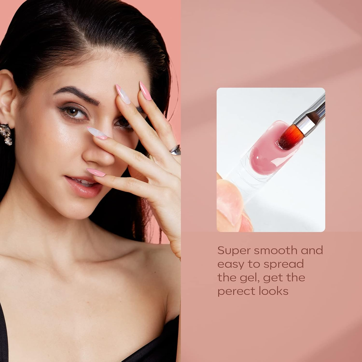 Modelones Poly Nail Gel Set, 6 Colors Nude Pink Brown Daily Collection Poly Extension Gel Set Builder Nail Gel French Manicure DIY Design Nail Art Home Salon Beauty Gift image number 1