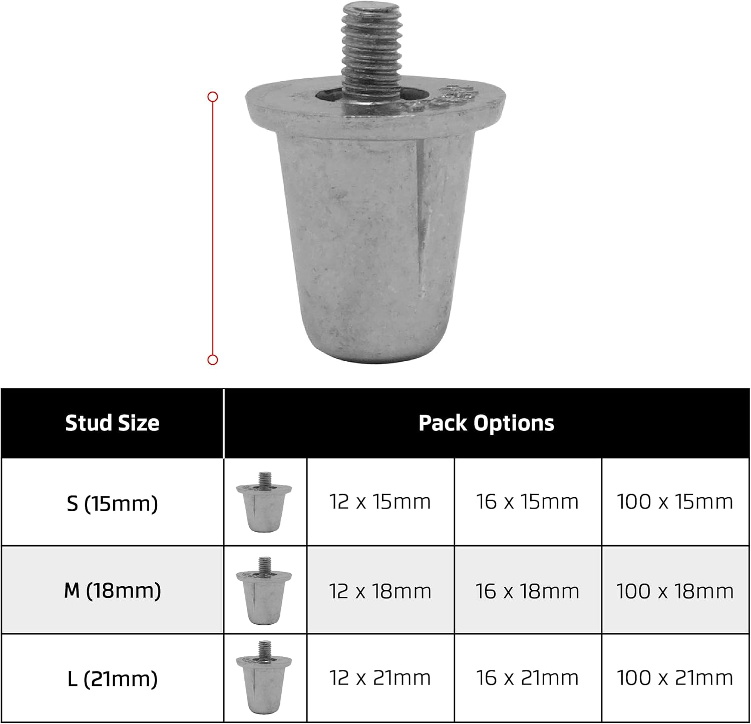 Aluminium Replacement Rugby Studs image number 3