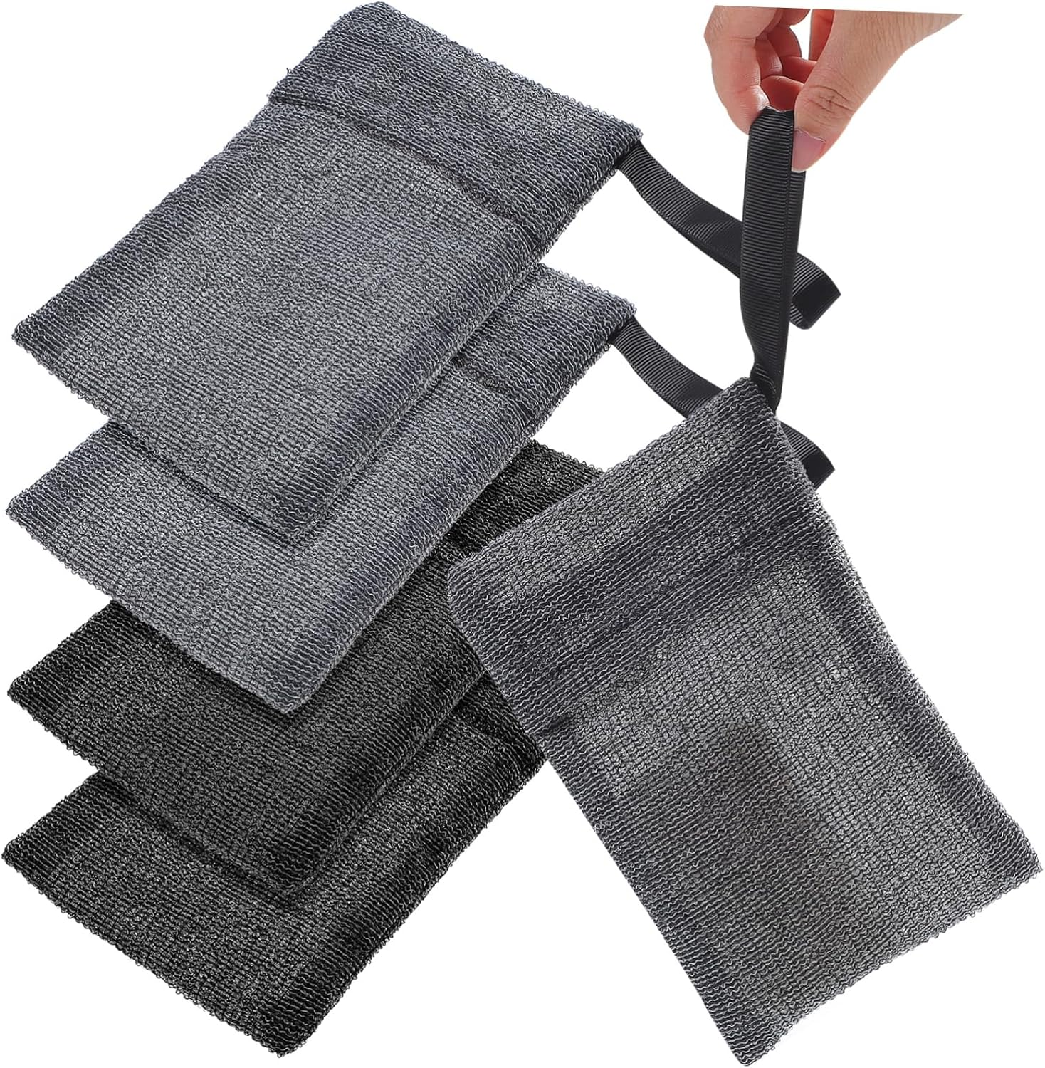 Healeved Soap Saver Soap Bar Container 4 Pcs 19X11.5Cm Nylon Foaming Bath Storage Pouch with Hanging Rope for Bathroom Use image number 3