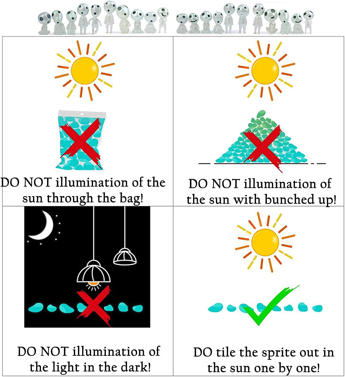 Oismys Glow in Dark Tree Elves Fairy 20Pcs Luminous Ghost Micro Landscape Accessories Garden Decoration Outdoor Patio Lawn Yard Fish Tank Potted Plants Kit image number 5