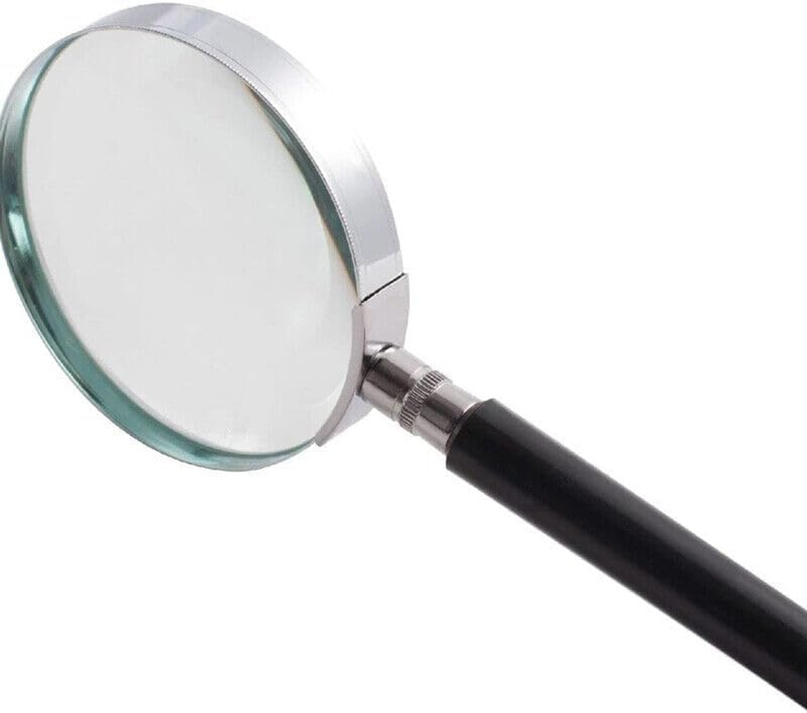 AIMALL 10X Magnifying Glass Lens, 50MM Silver Metal Handheld Magnifier for Jewelry, Reading, and Detailed Work, Durable and Lightweight, Ergonomic Design image number 3