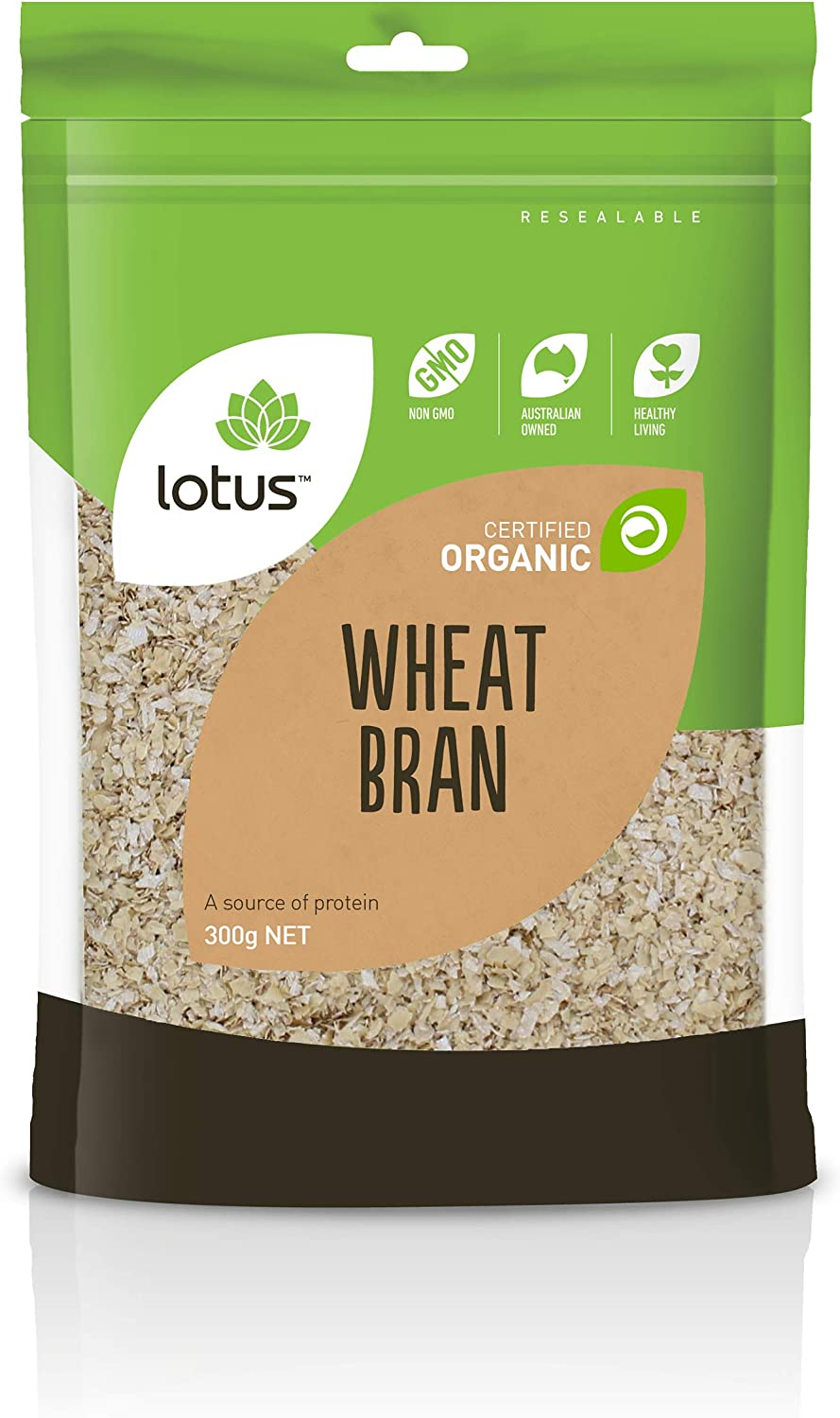 Lotus Organic Wheat Bran 300 G, 300 G image number 2