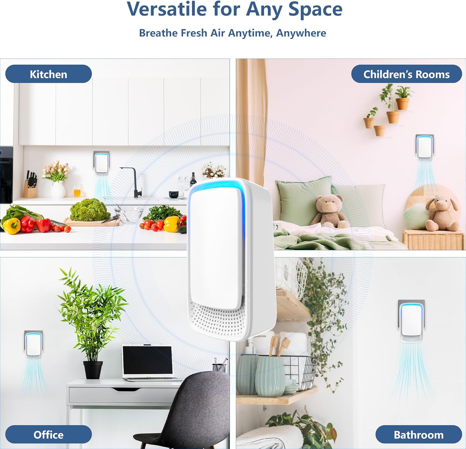 4 Pack Plug-In Negative Ion Ionizer for Home, Office, Kitchen, Bedroom, Bathroom - Filterless, Quiet Operation, Portable Mini Air Cleaner image number 1