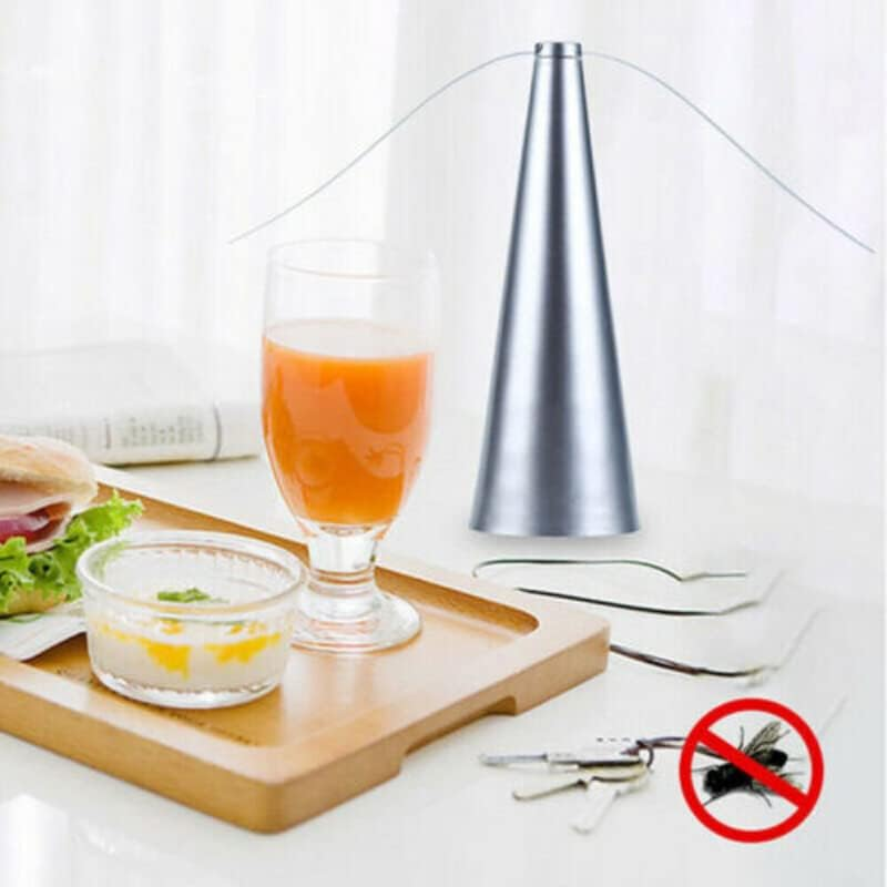 1Pc（Black） Automatic Fly Trap Repellent Fan Keep Flies Bugs Away from Your Food #T image number 2