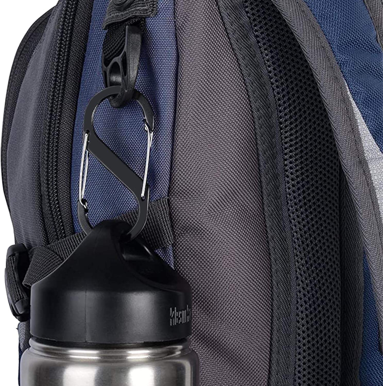 6PCS S Shape Dual Clips Mini Carabiner - Keychain Aluminum Durable Quick Release Auto Locking D-Shape Wire Gate Clip for Home Rv Camping Fishing Hiking Traveling and Sports Outdoors (Silver) image number 4