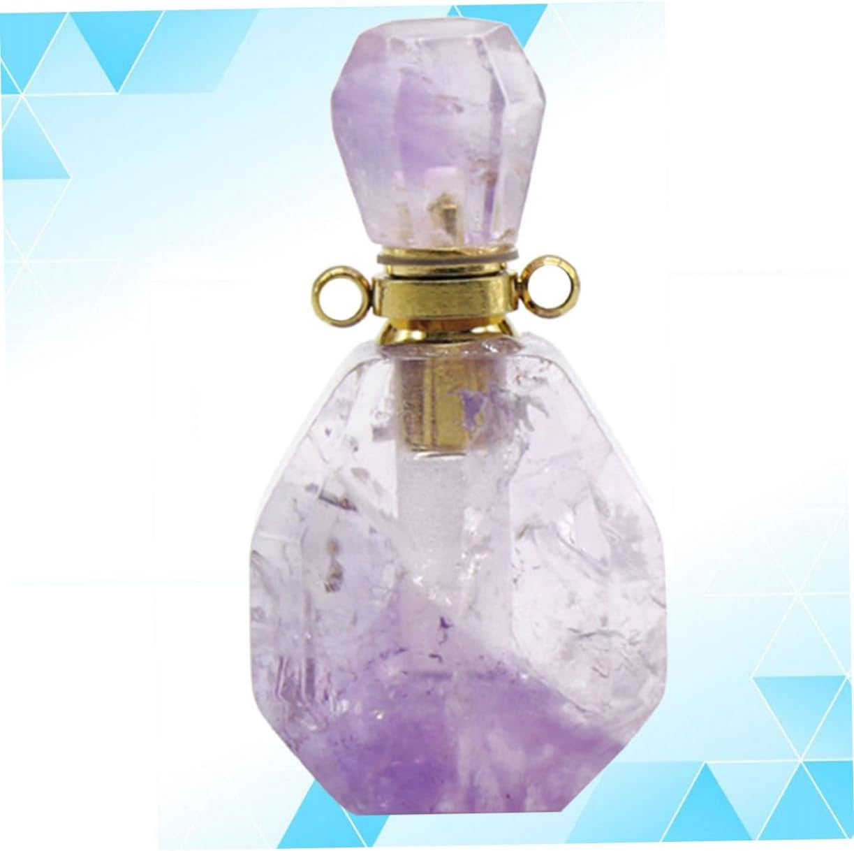 LIFKOME 2Pcs Natural Fluorite Perfume Atomizer Leakproof Travel Bottle Pendant Necklace Essential Oil Bottle Jewelry Decor without Lanyard Chain image number 6