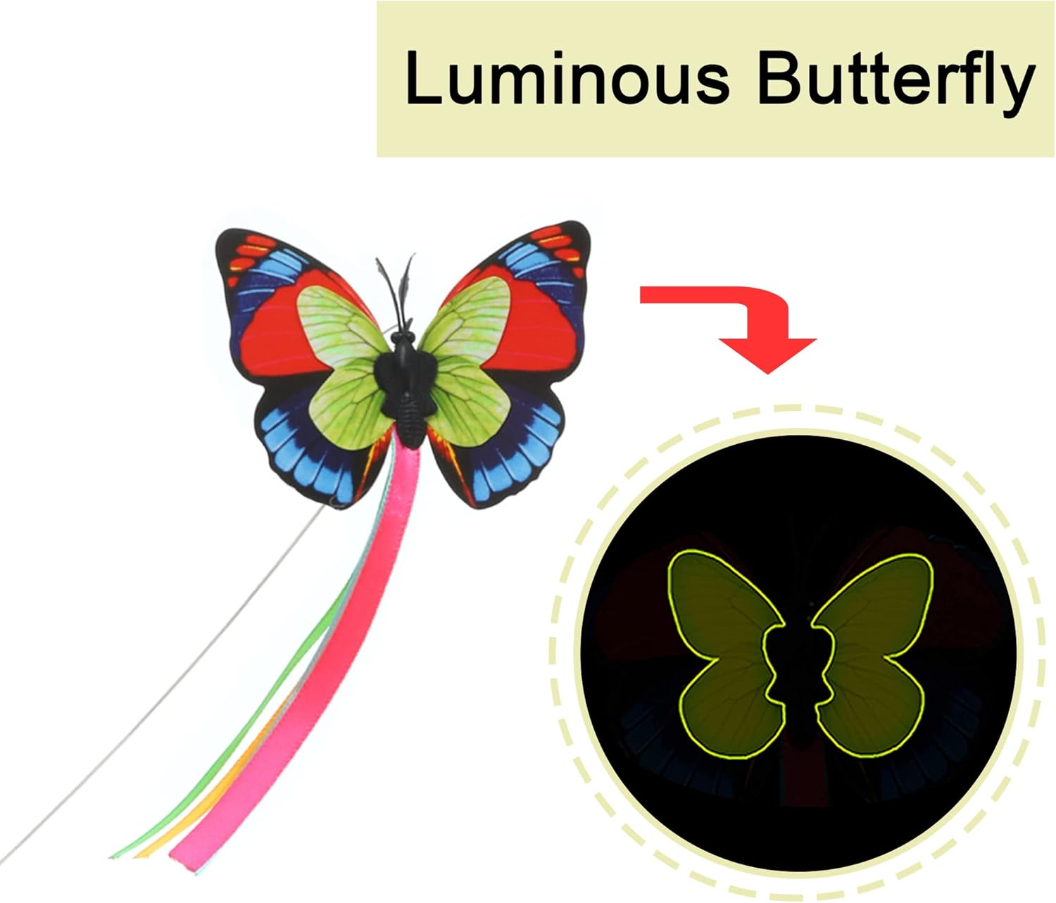 Vealind Indoor Interactive Play Teaser Cat Toy with 360&deg;Electric Rotating Butterfly (Black) - Butterfly Replacements image number 1