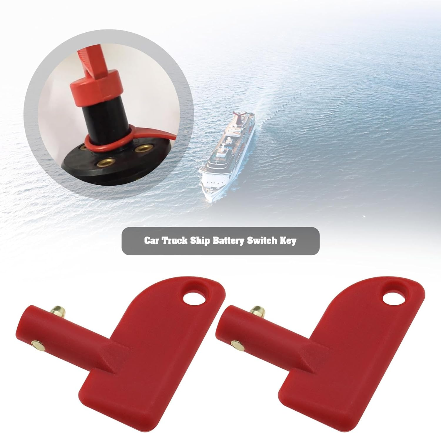 Emagtech 8PCS Car Battery Isolator Switch - Battery Cut off Switch with Replacement Key for Car, Boat, Modified Yacht image number 3