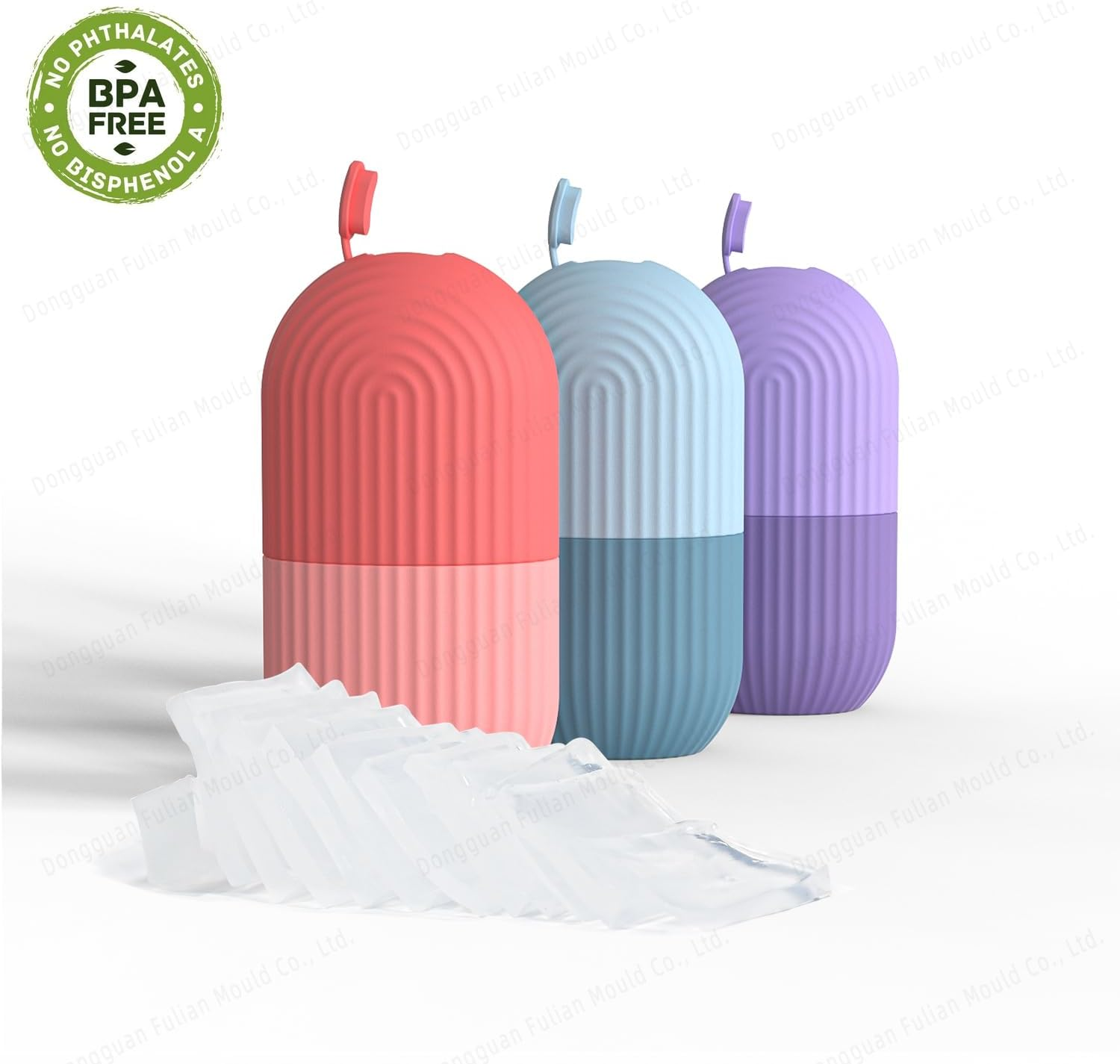 Ice Roller for Face, Ice Cube Facial Roller Massager, Reusable Silicone Face/Neck Ice Mold for Skin Care, Reduce Migraine Pain, De-Puff Eye Bags image number 1