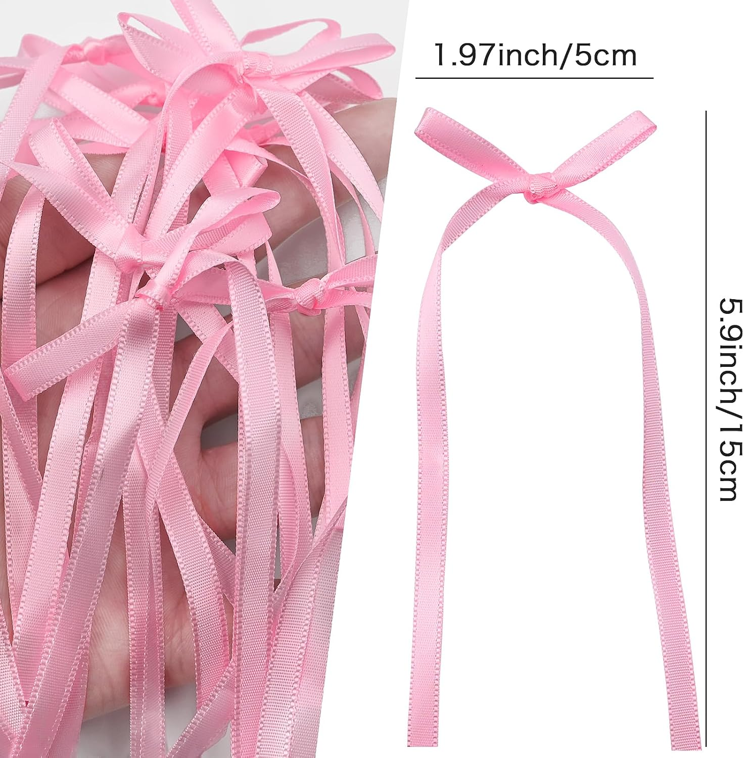 10PCS Light Pink Bow Cake Topper Bowknot Ribbons Bow Cake Dessert Picks Pink Cake Decorations for Baby Shower Kids Birthday Wedding Party Anniversary image number 1