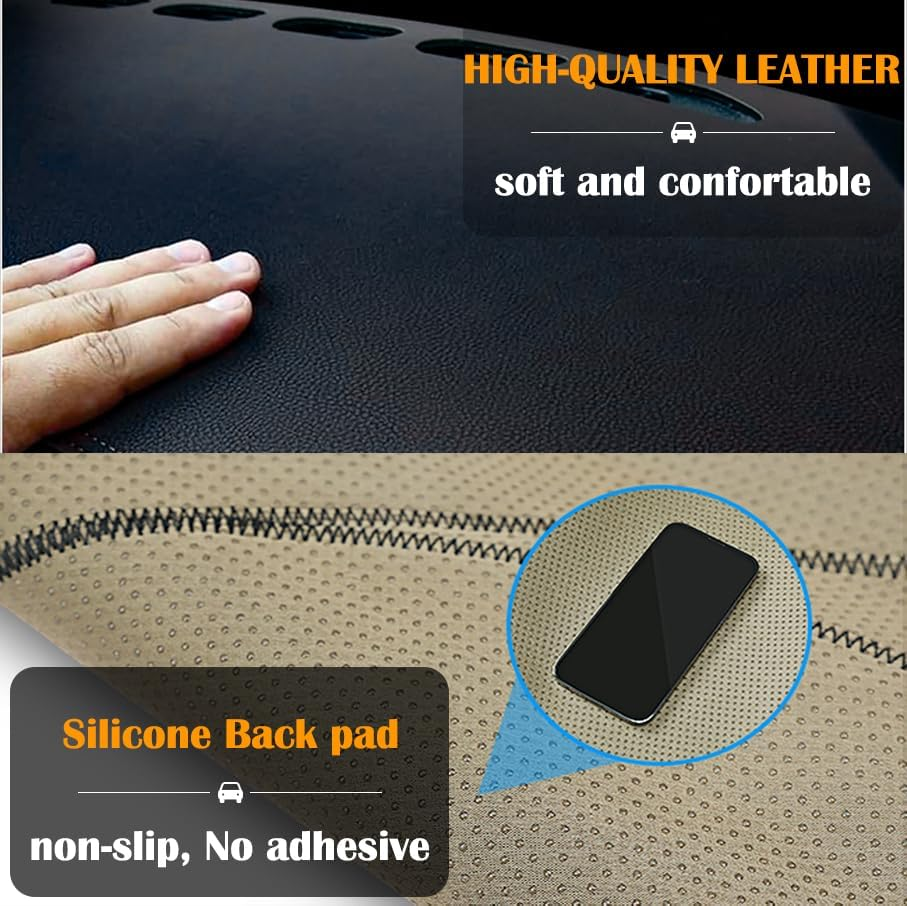 Evervenz Dash Mat for Nissan Navara 2015 2016 2017 2018 2019 2020 2021 2022 2023 2024 2025 Microfiber Leather（Without HUD） Dash Cover Dashboard Cover Navara02 image number 4