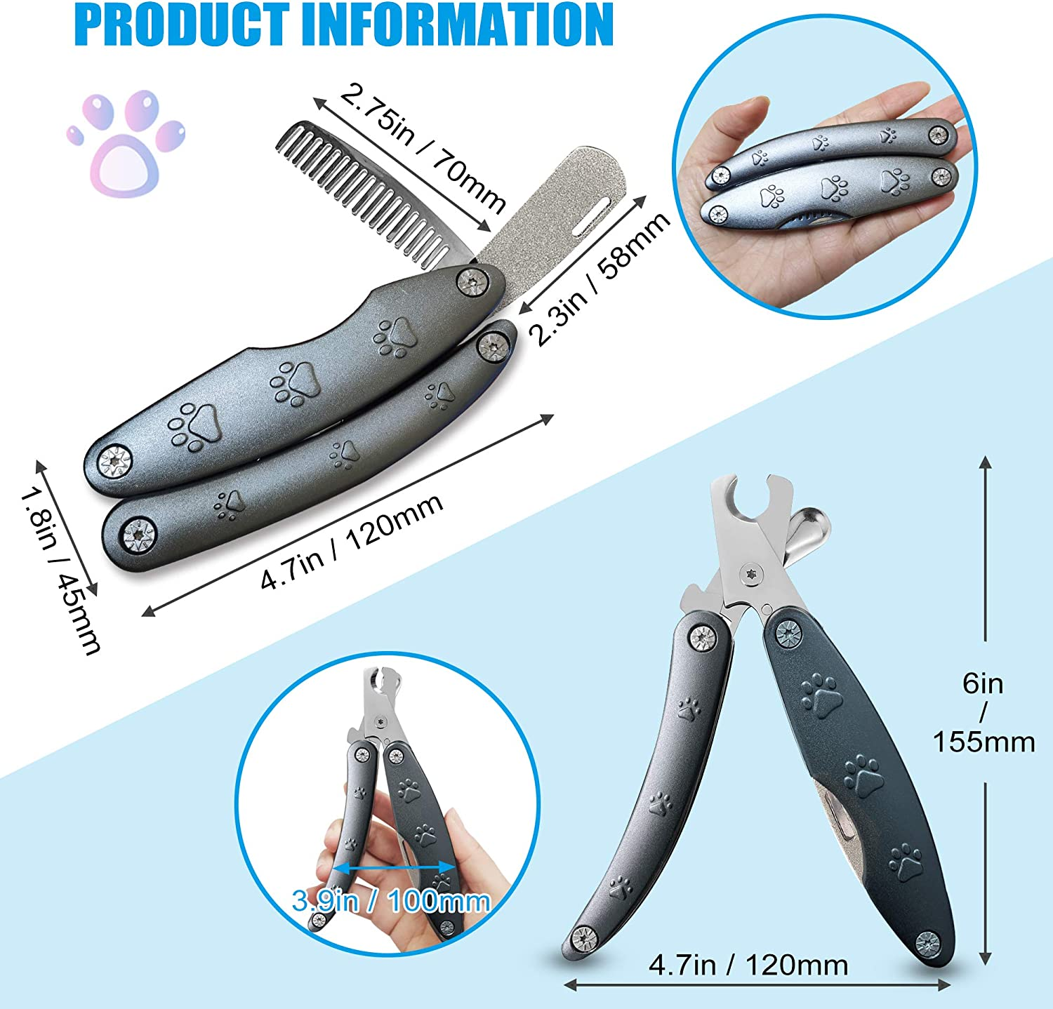 Dog Nail Clippers for Sensitive Dog, Sharpest Dog Nail Trimmer [Cut the Nails like Butter] Low Noise, Heavy Duty Dog Toenail Clippers for X Large Medium Small Size Breed < 300Lb with Thick Nail image number 2