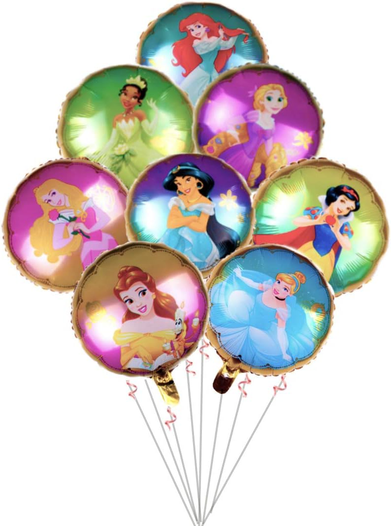 8PCS Disney Princess Foil Balloons for Girl&rsquo;S Birthday Baby Shower Princess Themed Party Decorations image number 1