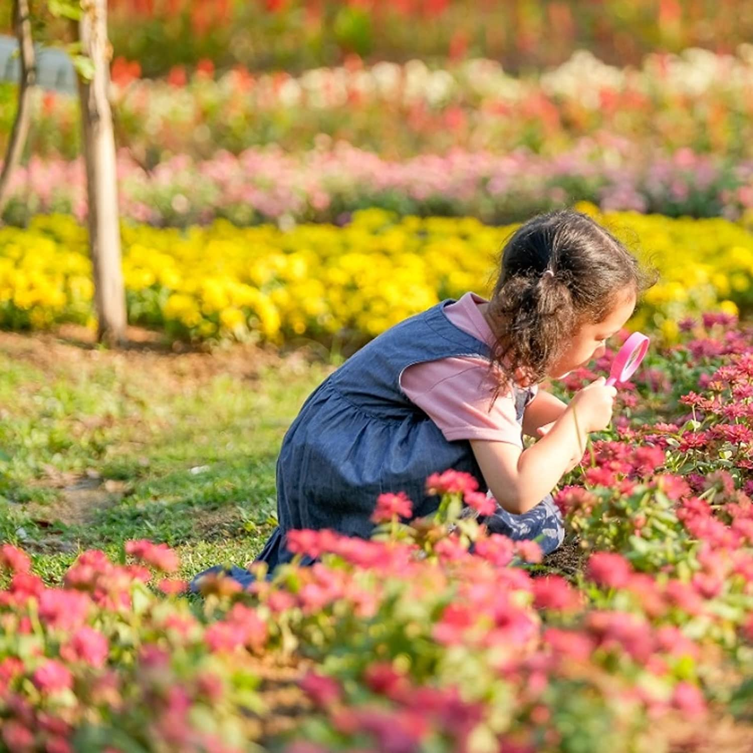Magnifying Glass Kids Plastic Magnifier 18 Pack Hand Lens Mini Handheld Magnifying Lenses for Children Science Class Outdoor Observation Party Fun Tool image number 3