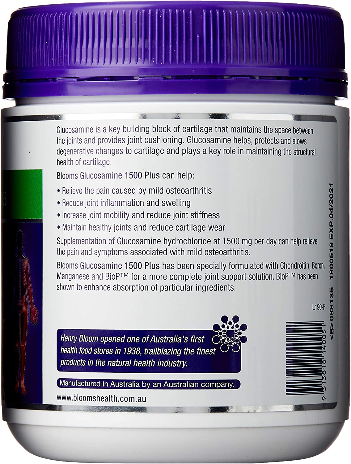 Henry Blooms Glucosamine 1500 plus 180 Tablets image number 1