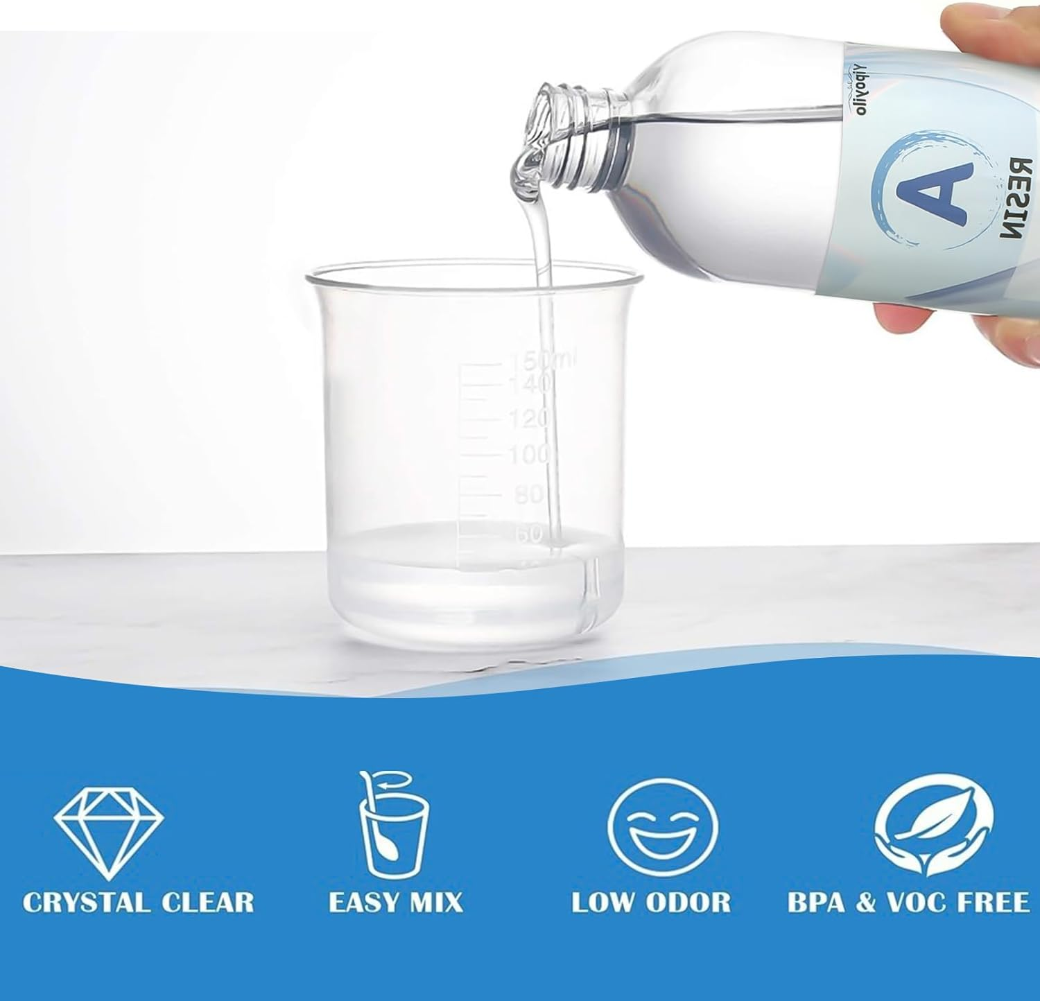 Epoxy Resin - 128 FL. OZ Easy Mix 1:1 Ratio Clear Resin Craft for Jewelry Making, Painting, Molds, River Tables and Etc. - 4000G image number 6