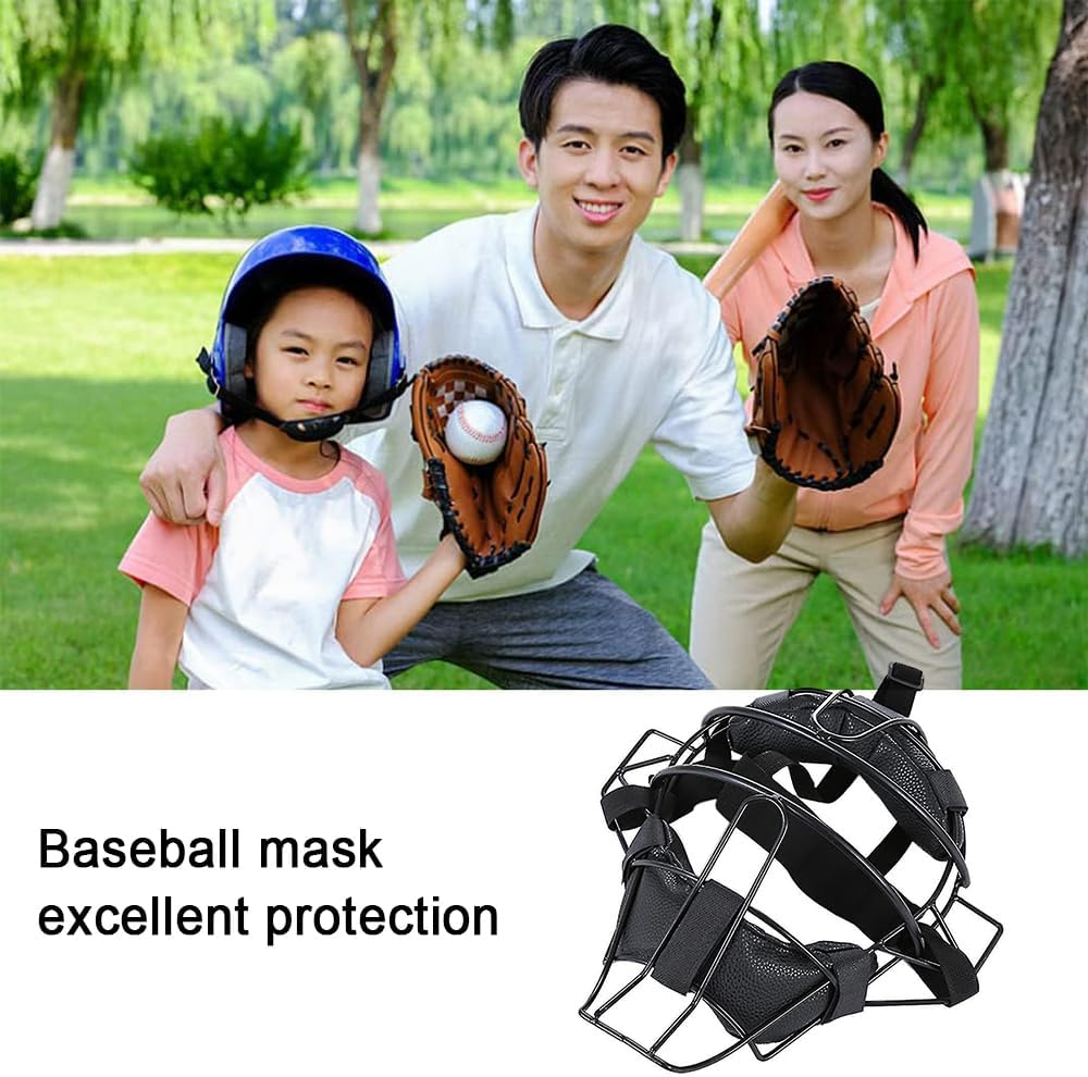 TOMVAES Baseball Catcher Mask Umpire Mask,Full-Face Protection Mask for Baseball,Provides Maximum Protection and Comfort,Does Not Obstruct View,Face Adjustable for Adults Children Baseball Game