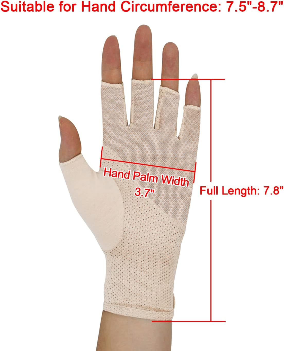 Bienvenu Mens Summer UV Protection Half Finger Outdoor Hiking Driving Cycling Riding Cotton Breathable Sunblock Gloves