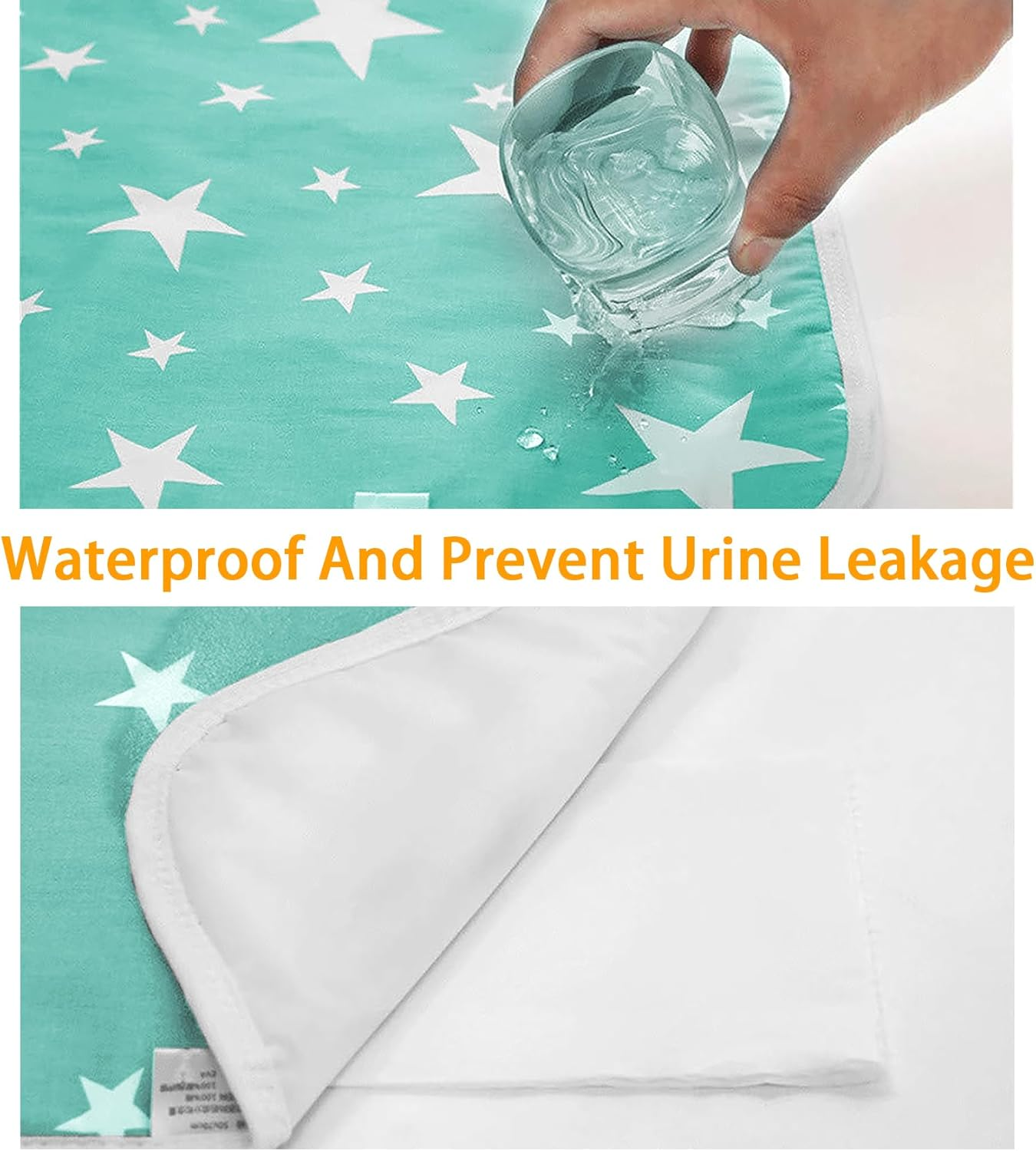 3 Pack Dipper Changing Pad, Maveek Portable Toddler Diaper Changing Pad Waterproof Baby Change Mats Premium Change Pad Liner Bed Pad Play Mat(Green&White&Blue) - Greygreen image number 4