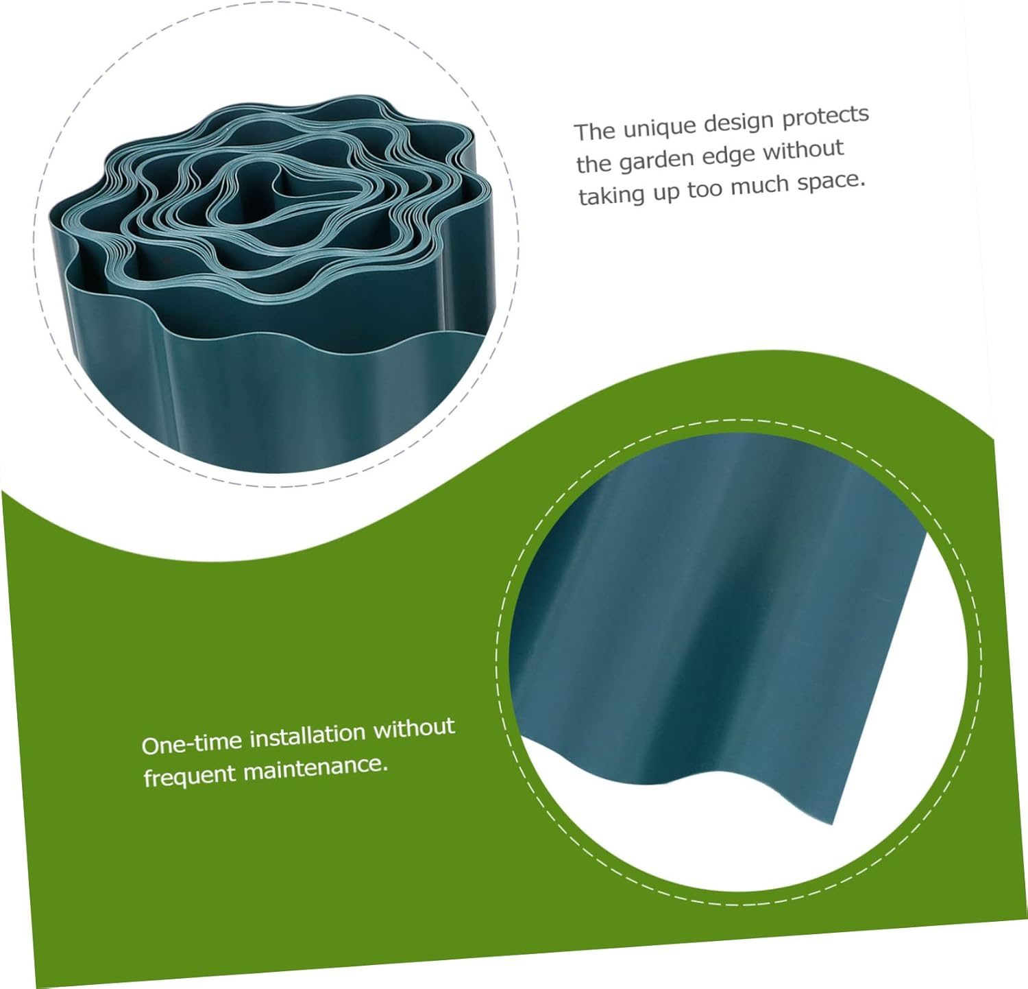 MERRYHAPY Plastic Flexible Garden Guardrail Lawn Edging for Flower Bed Border Outdoor Decor for Path Grass Wall image number 2