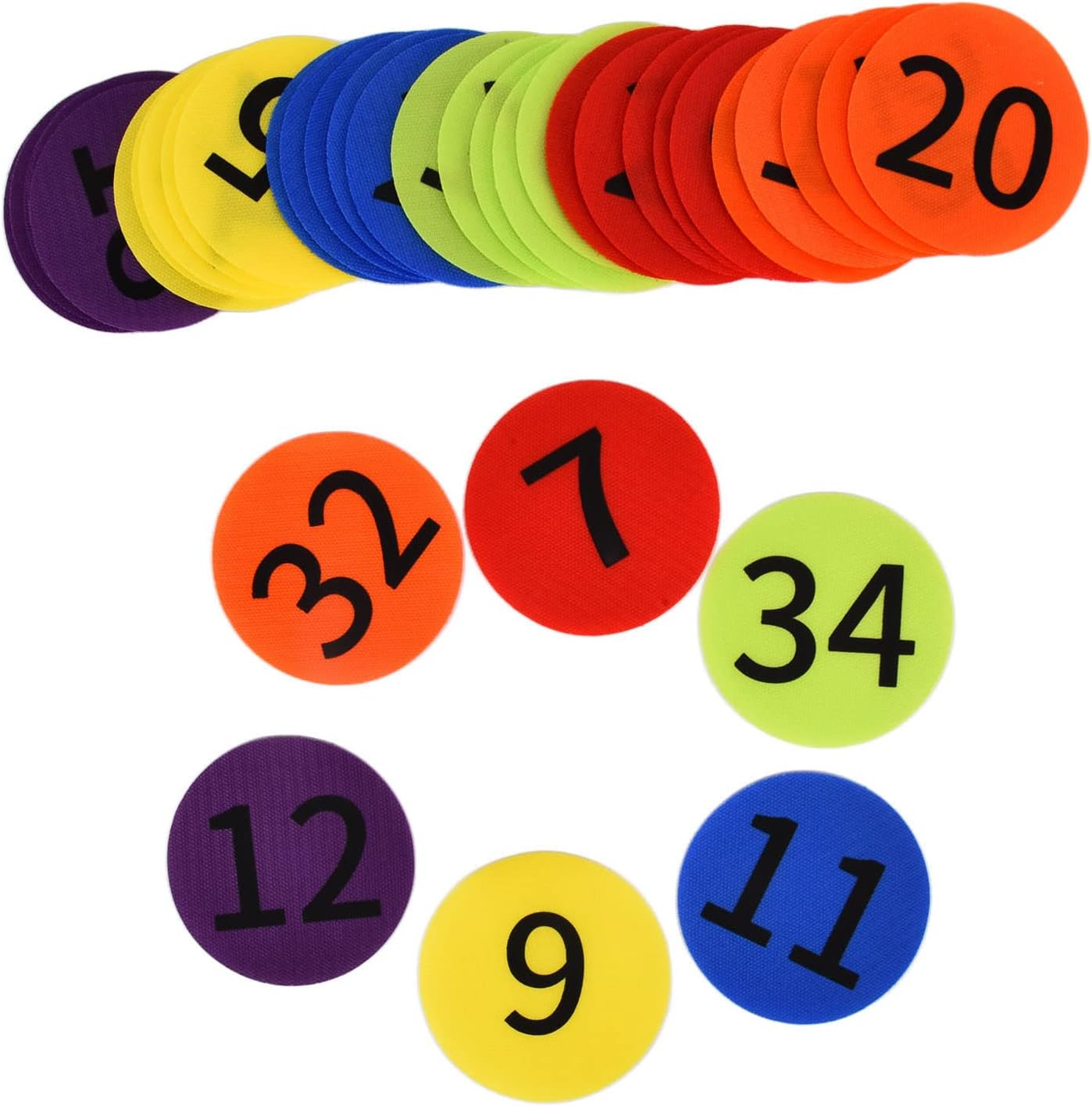 Joyzan Carpet Spots Markers, Carpets Spot Sit Marker 3.9" Classroom Sitting Mats Spot with Numbers 1 to 36 Floor Rug Circles Markers Dots Multicolored for Preschool Kindergarten Elementary Te 36 Pcs image number 2