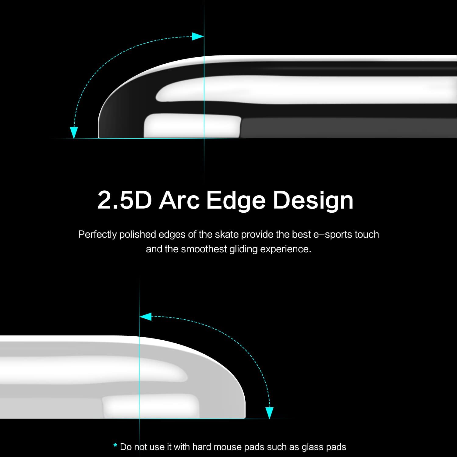MOSHOU Mouse Feet Skates for Logitech G Pro X Superlight Wireless Gaming Mouse, Rounded Curved Edges Flawless Glass Mouse Feet Replacement, Super Fast Smooth and Durable Sole (White)