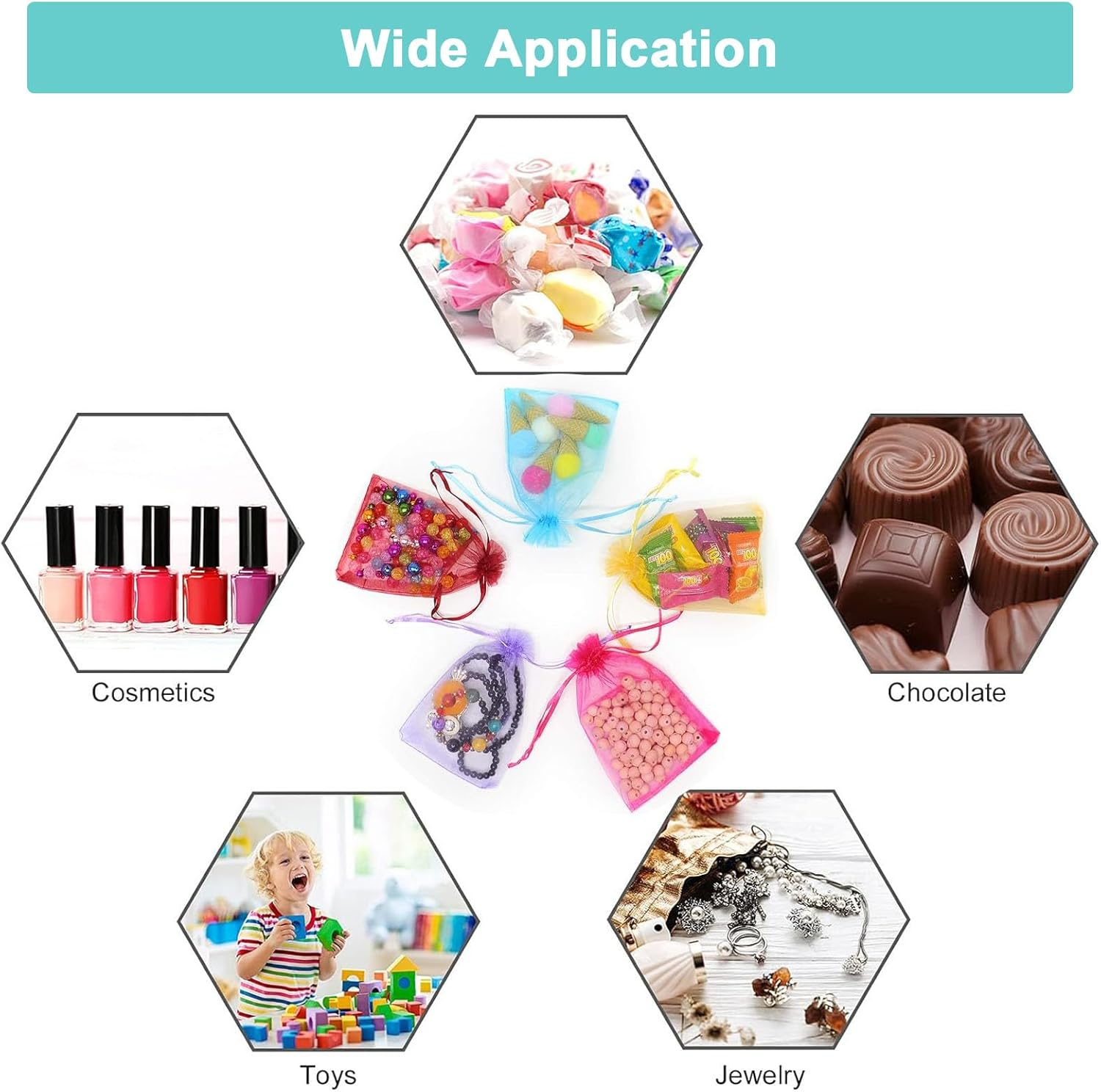 Organza Gift Candy Sheer Bags,Tuoyi Mesh Jewelry Pouches Drawstring Bulk for Wedding Party Favors Festival Christmas Valentine'S Day (10 * 15Cm, Mixcolor) image number 2