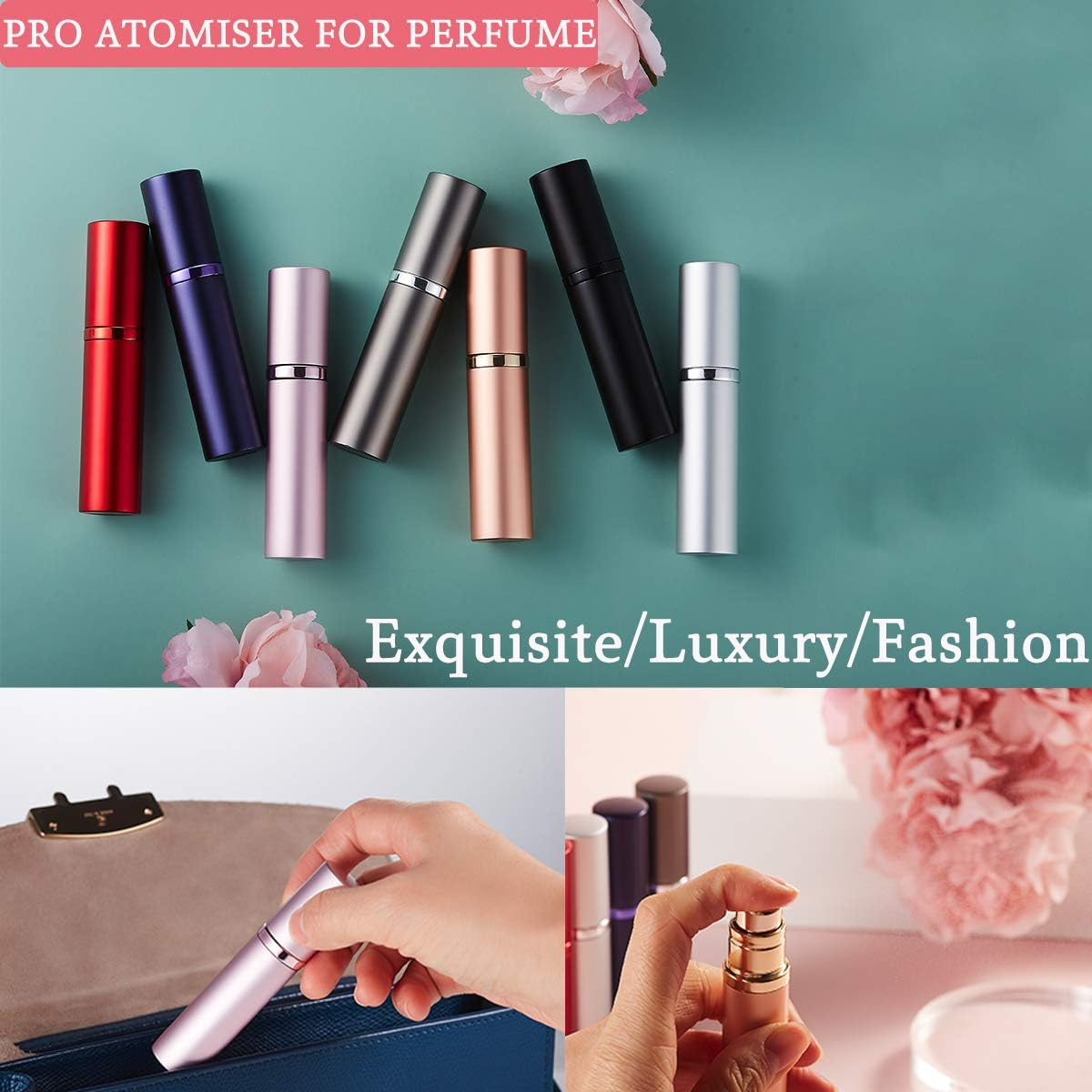 SIXTMOON Perfume Bottle, Asanana Refillable and Leak Proof Empty Perfume Atomizer for Men and Women, 5ML (Jd-Mat Blue) image number 6