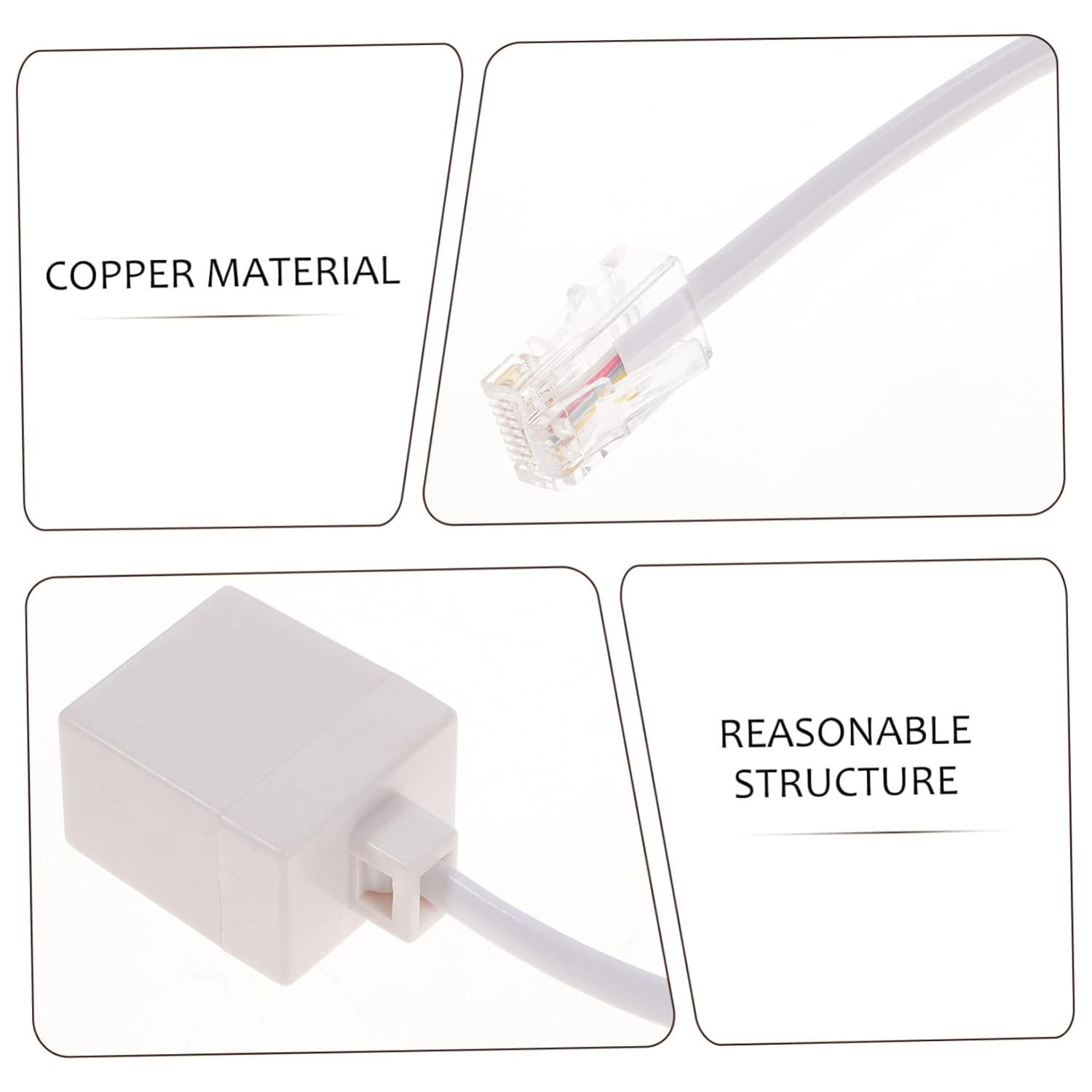 DOITOOL 8Pcs Adapter Telephone to Ethernet Adapter Phone to Ethernet Cable for High Speed Cable Use image number 3