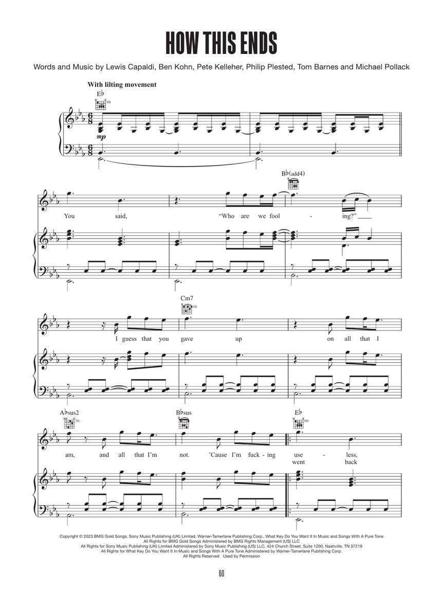 Lewis Capaldi - Broken by Desire to Be Heavenly Sent: Piano/Vocal/Guitar Songbook image number 4