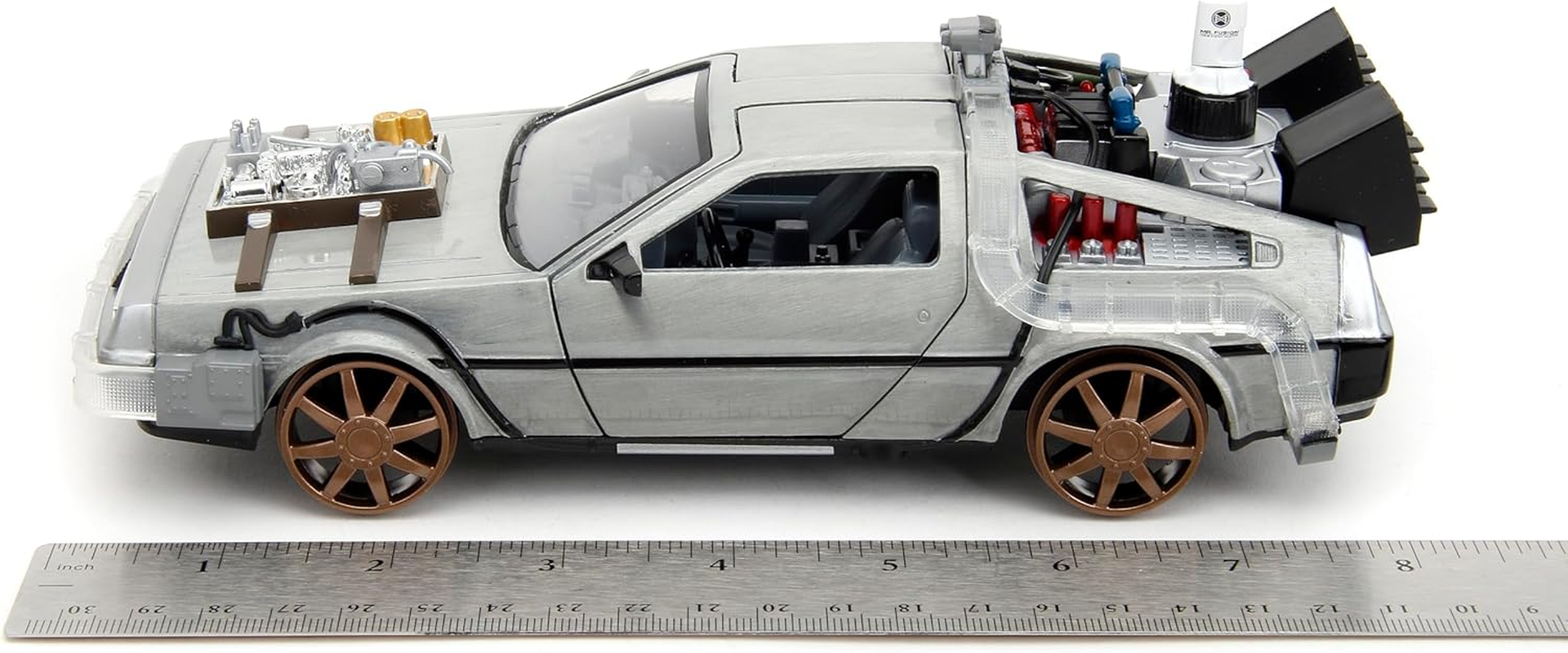 Back to the Future Part III 1:24 Time Machine Rail Wheels Die-Cast Car, Toys for Kids and Adults image number 4