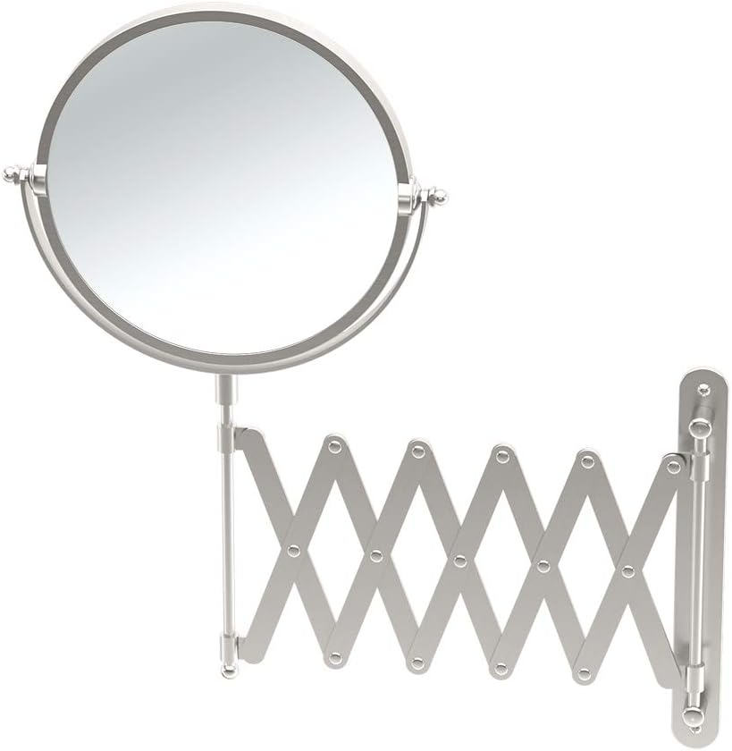 Gatco 1439SN Accordian Arm Wall Mount Mirror, Satin Nickel