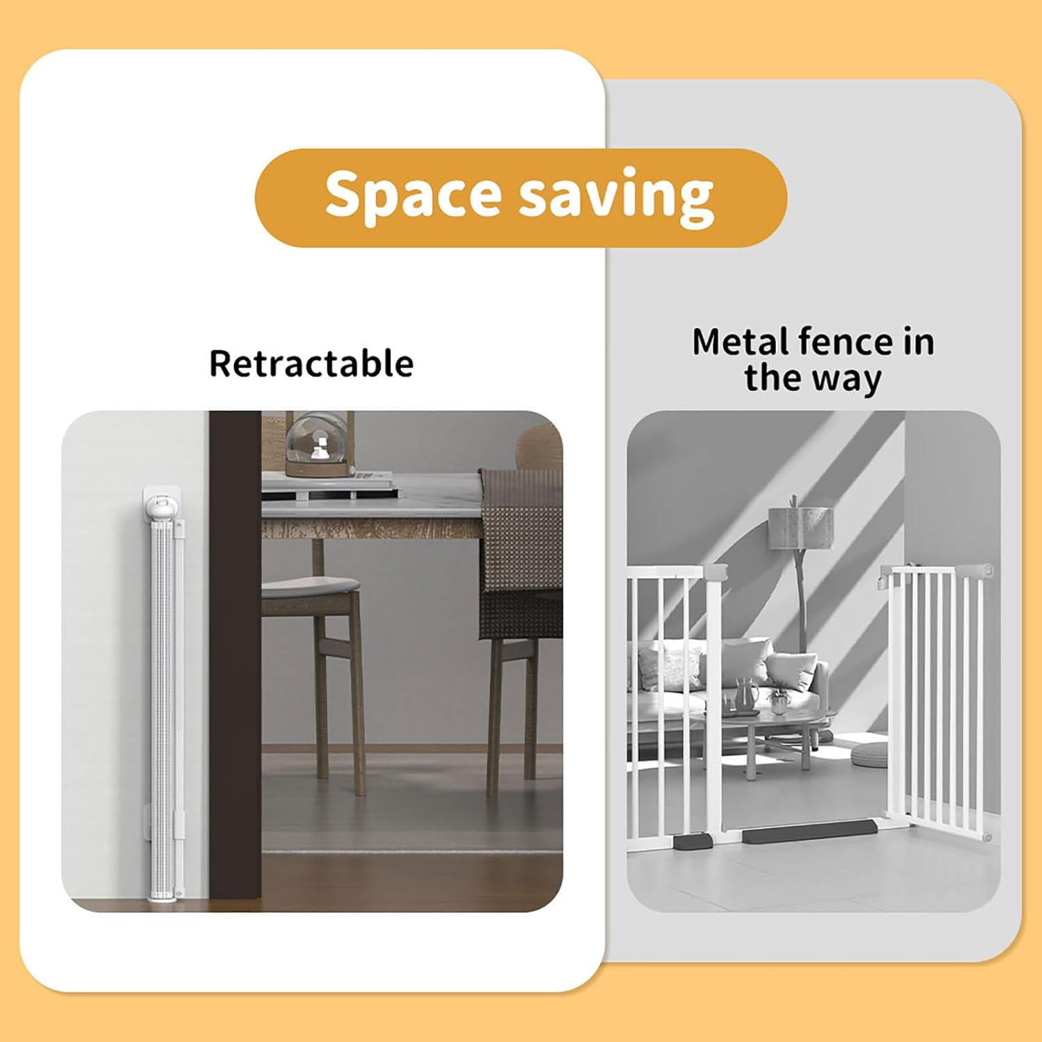 Bopeep Safety Gate, Adjustable Retractable Mesh Barrier for Children and Pets, Quiet Operation, Flexible Installation, Stair and Doorway Guard(150Cm X 89Cm, Grey) image number 4